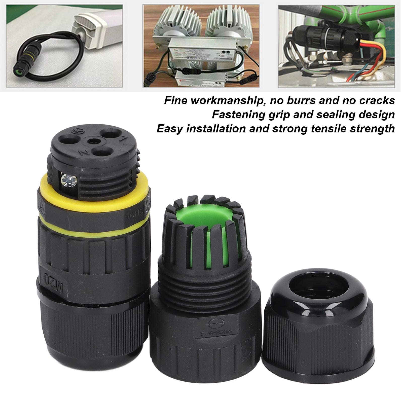 Haofy 5Pcs IP68 Waterproof LED Power Connectors - Outdoor Electrical Cable Connectors for Repair & Extension, Wire Protectors for Tunnel Lights - Perfect for Garden, Patio & Landscape Lighting