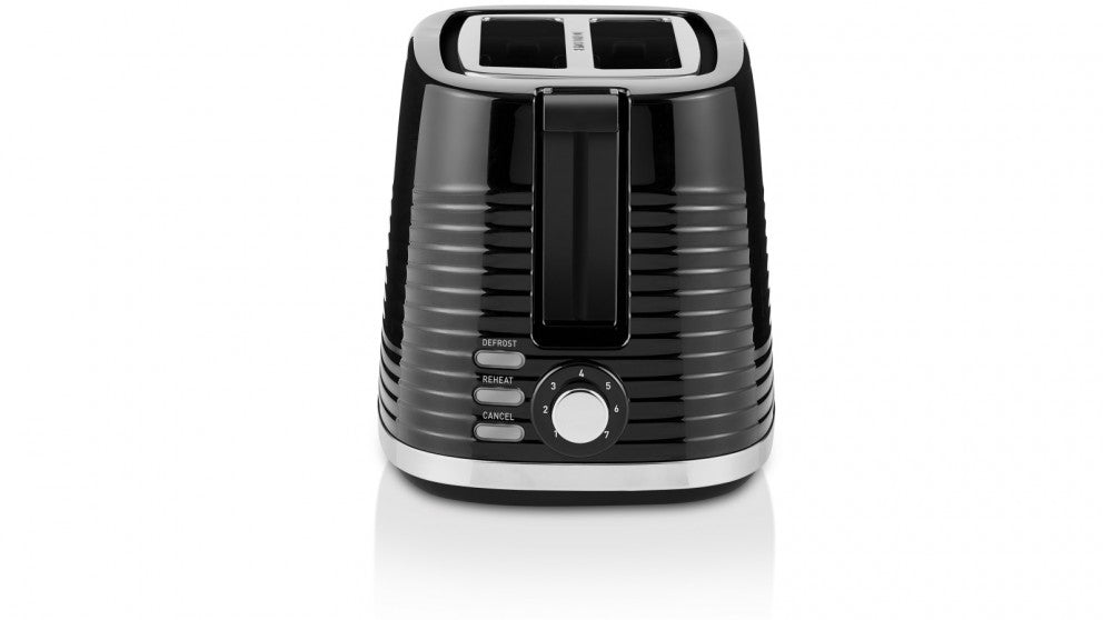 Premium Black Curve All Sorts Kettle & 2-Slice Toaster Breakfast Set - PUP2000BK - Perfect for Modern Kitchens, Small Spaces & Stylish Morning Routines