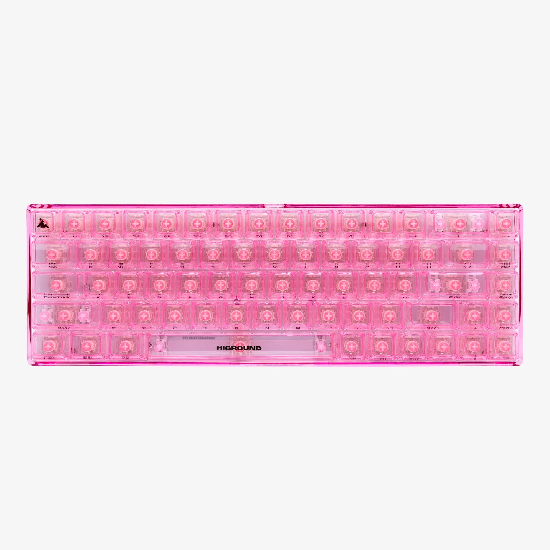 Clear Rose Quartz Basecamp 65% Mechanical Keyboard with Honey V2 Switches - Compact 65% Layout for Gaming, Typing & Office Work
