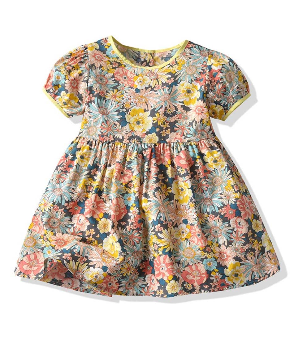 Toddler Baby Girls Summer Casual Floral Print Sundress - Cute Princess Dress for Kids - Perfect for Beach, Playdates & Special Occasions