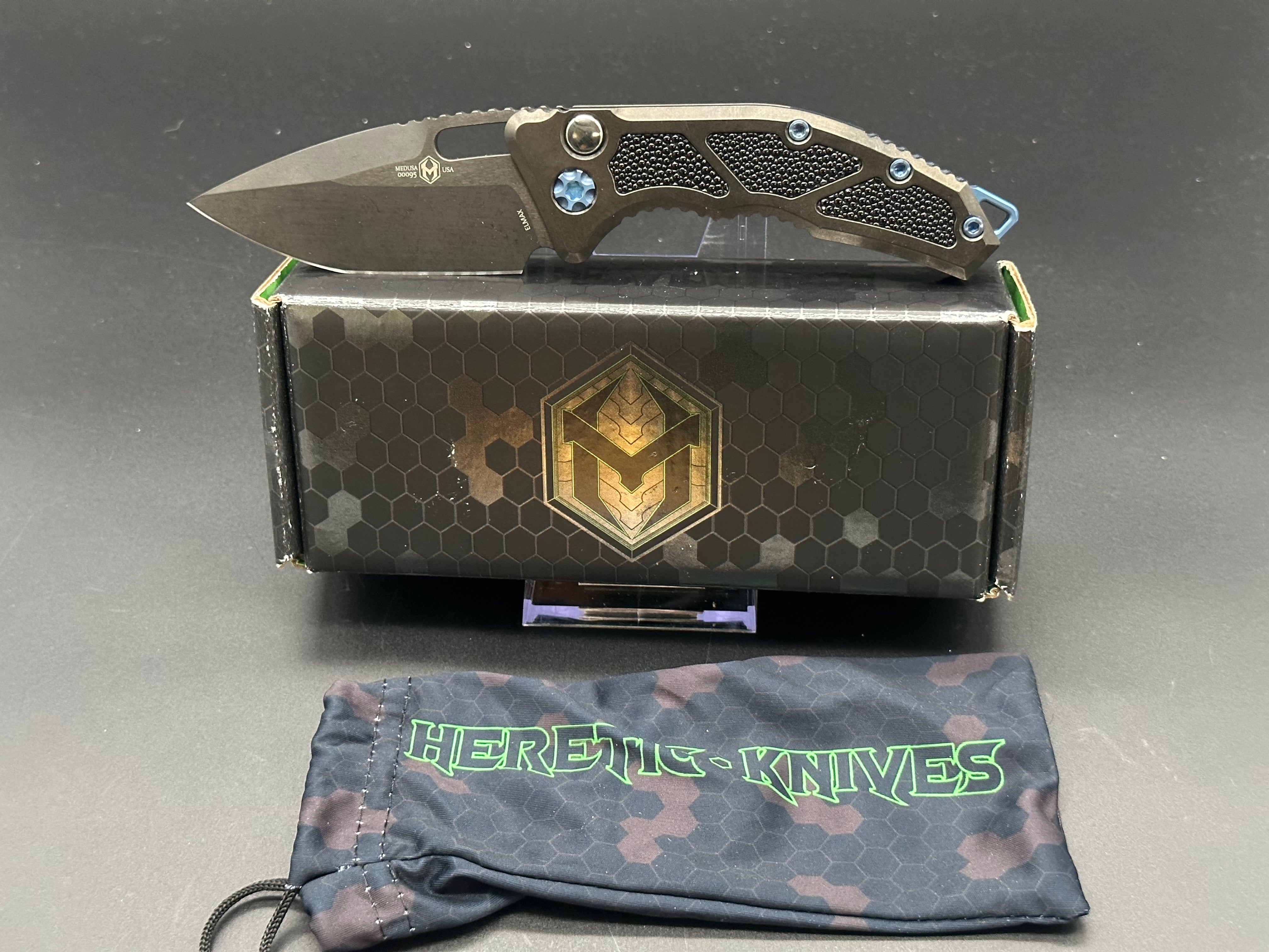 Heretic Medusa H011 6A Titanium/Ray Knife - Premium EDC Folding Pocket Knife for Outdoor Camping, Hiking & Survival Gear