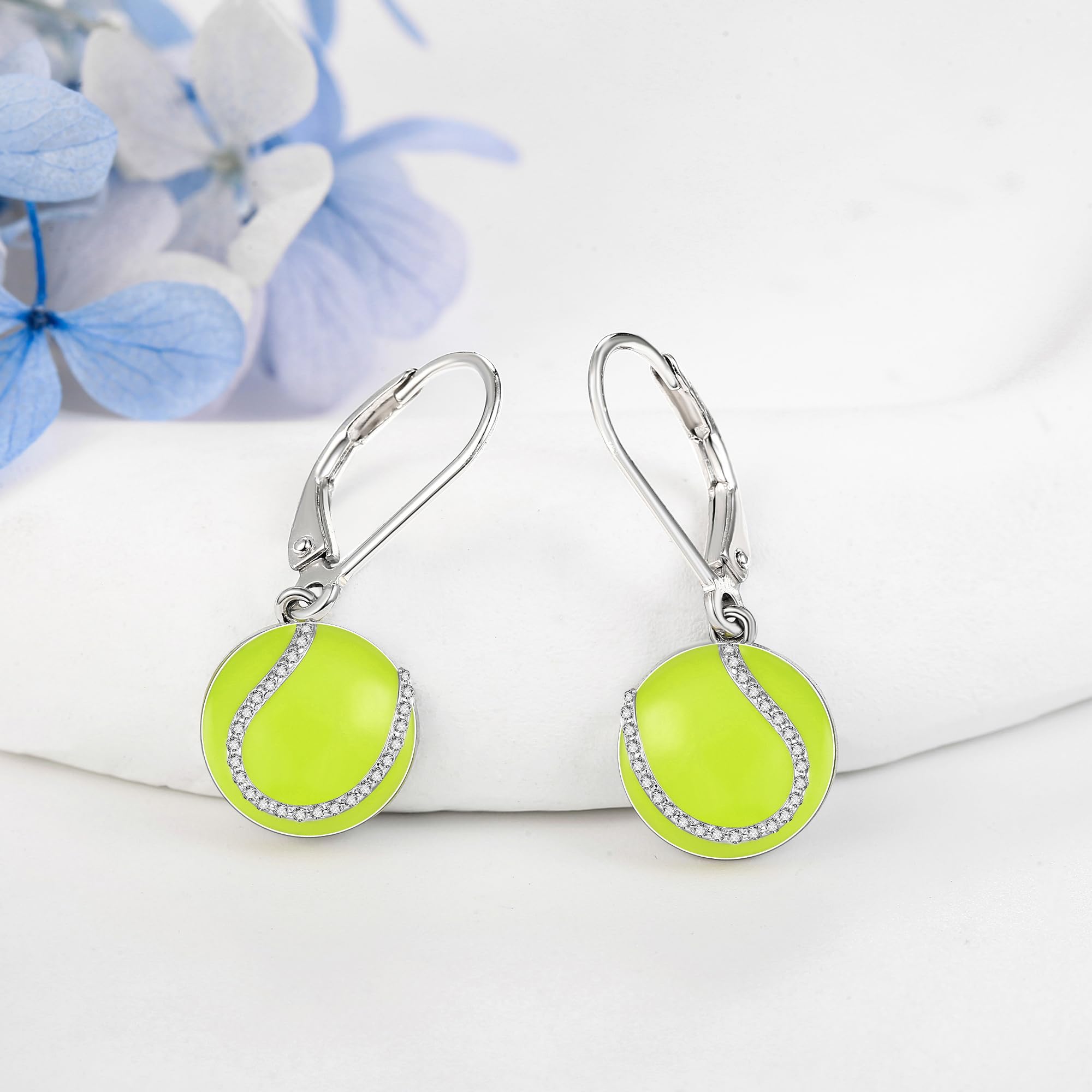 YFN Sports Jewelry 925 Sterling Silver Baseball, Softball, Basketball, Rugby, Football, Tennis, Volleyball Earrings for Women & Sports Fans - Perfect Gift for Athletes & Game Day Outfits