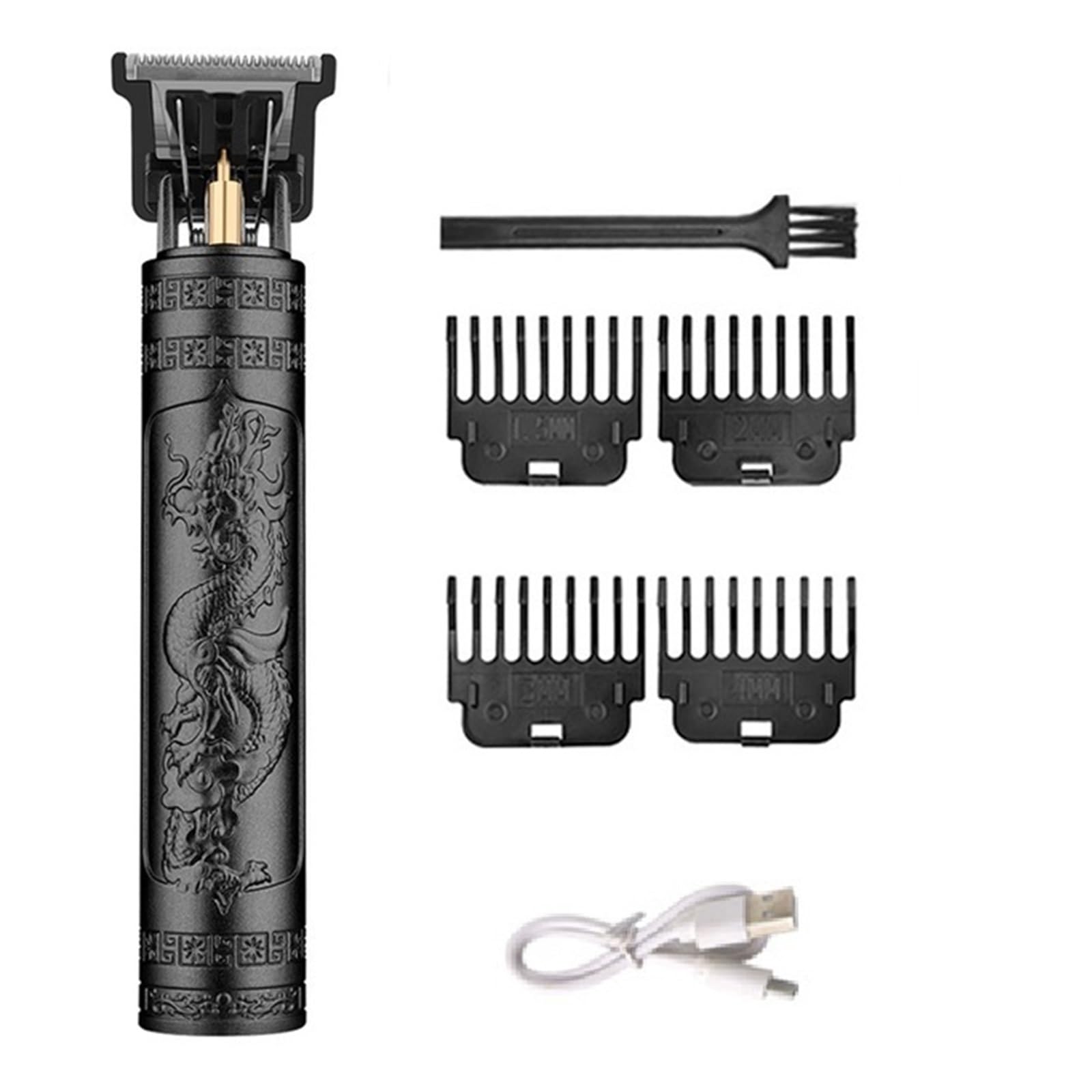 Professional Hair Trimmer for Men - Wireless Electric Hair Clipper & Beard Shaver with Precision Blades for Barber & Home Haircut Styling (Black Dragon A) - Perfect for DIY Grooming, Beard Trimming & Professional Salon Use