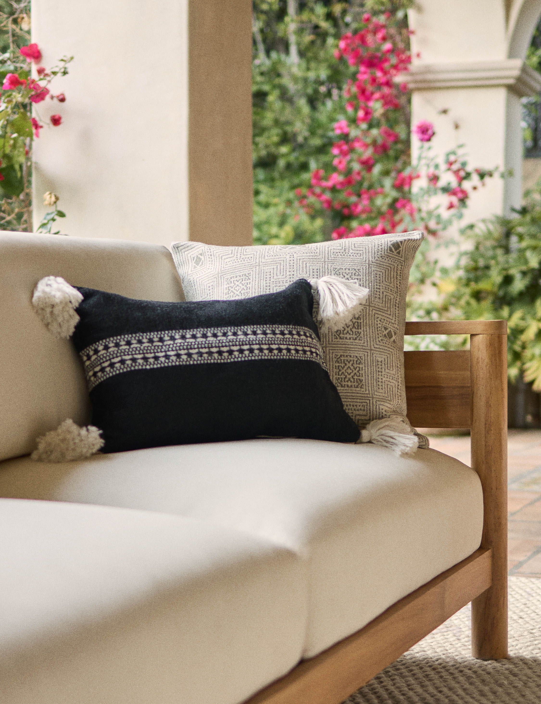 Azra Indoor Outdoor Pillow - Sunbrella Fabric Cushion for Patio, Sofa & Bed - Water-Resistant & UV-Protected by Lulu and Georgia - Perfect for Living Room, Garden & Poolside Relaxation