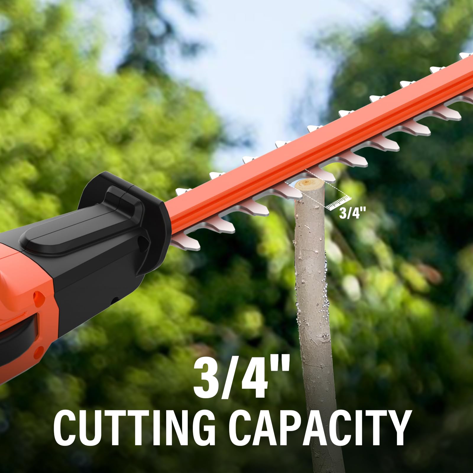 MAXLANDER 18-Inch Cordless Hedge Trimmer with Extension Pole - 16-Feet Max Reach, Multi-Angle Adjustable Head, 2.0Ah Battery & Charger Included - Perfect for Tall Bushes, Garden Landscaping, and Yard Maintenance
