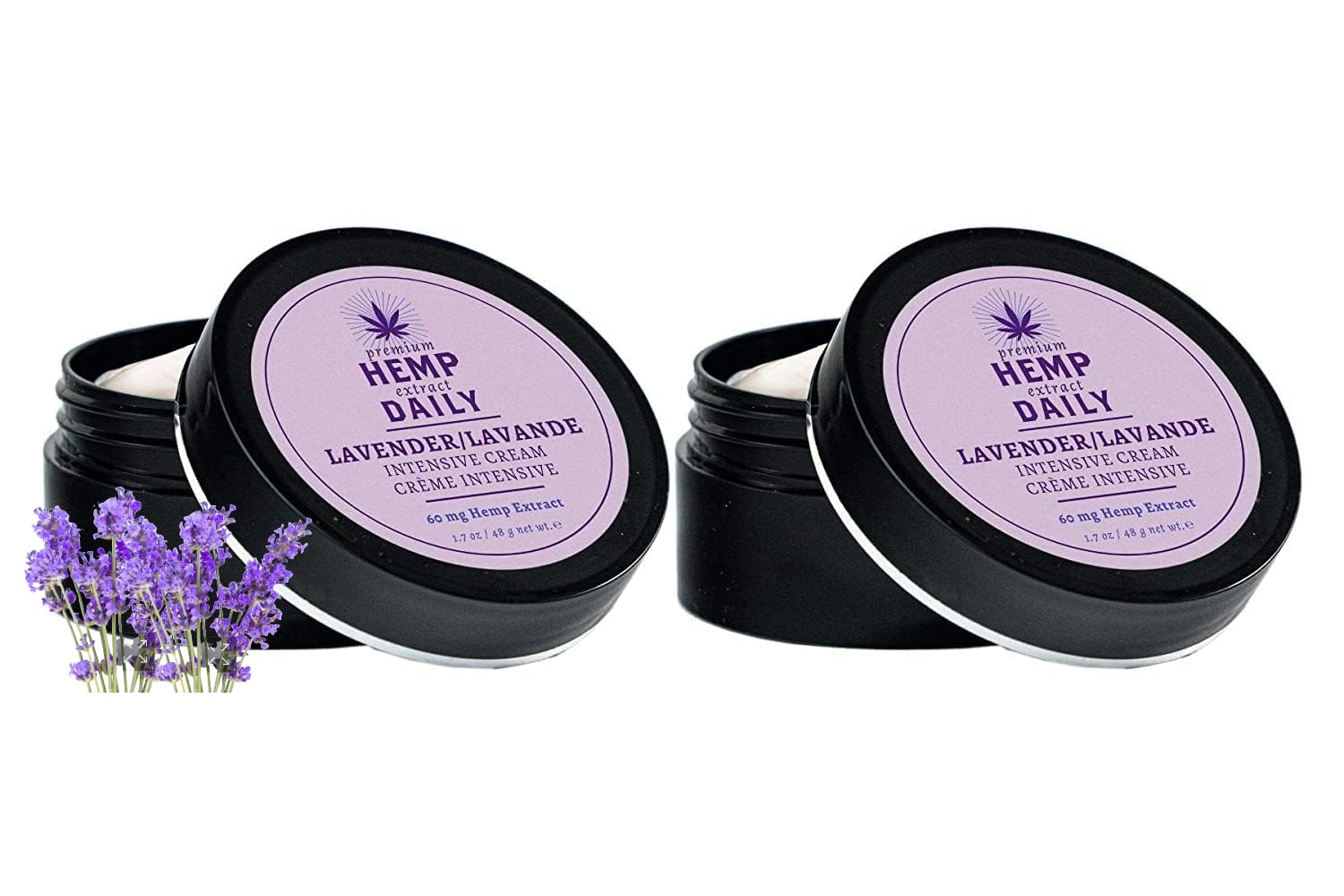 Earthly Body Intensive Cream for Muscle & Joint Relief - Organic Lavender Pain Relief Cream for Knees, Back, Neck & Shoulders - 1.7 oz (Pack of 2) - Perfect for Post-Workout Recovery & Daily Pain Management