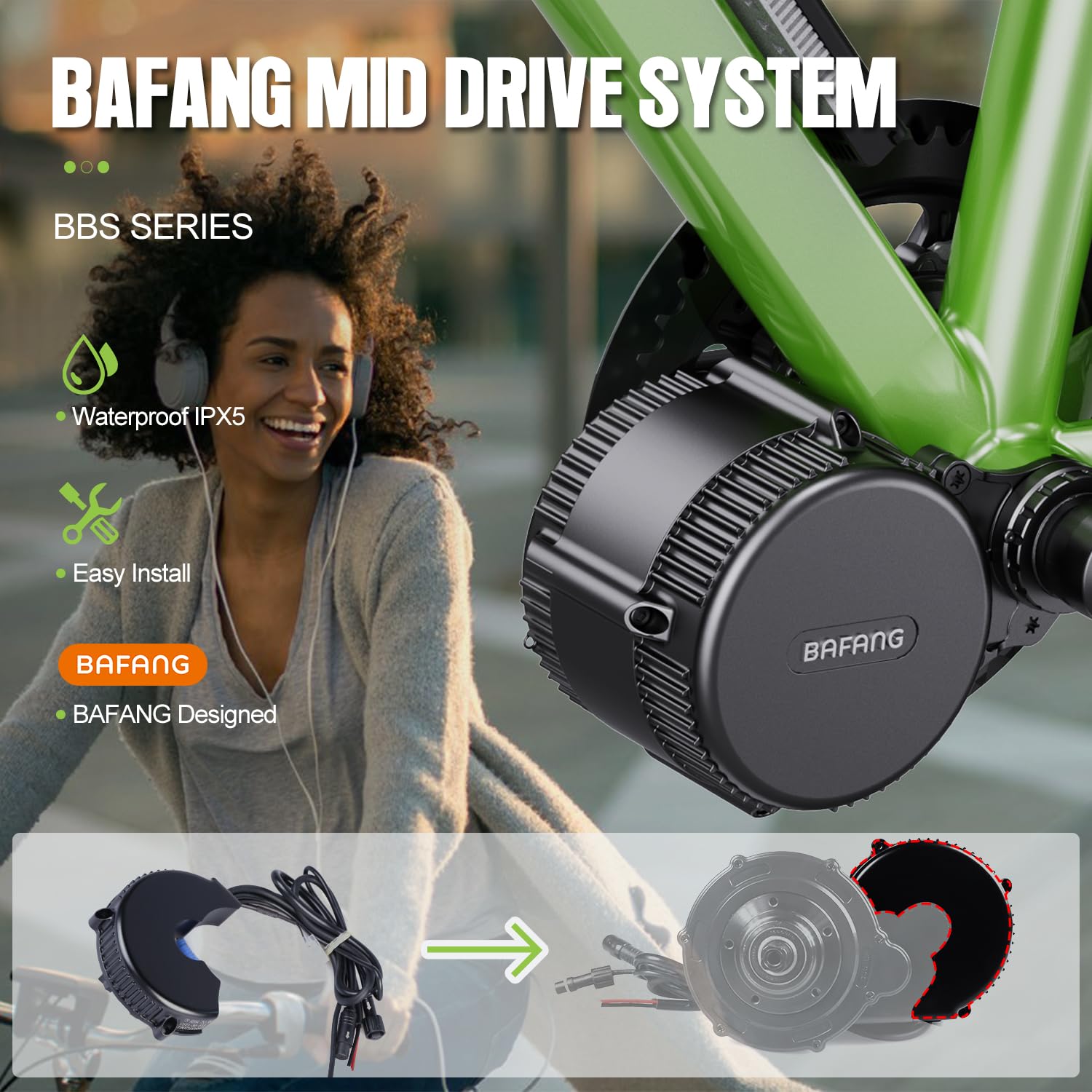 BAFANG 36V 500W 18A BBSHD BBS03B Mid Drive Motor Controller - Replacement Electric Bike Controller for Bafang BBSHD/BBS02/BBS03 Drive Kits - Perfect for E-Bike Upgrades, Commuting & Off-Road Cycling