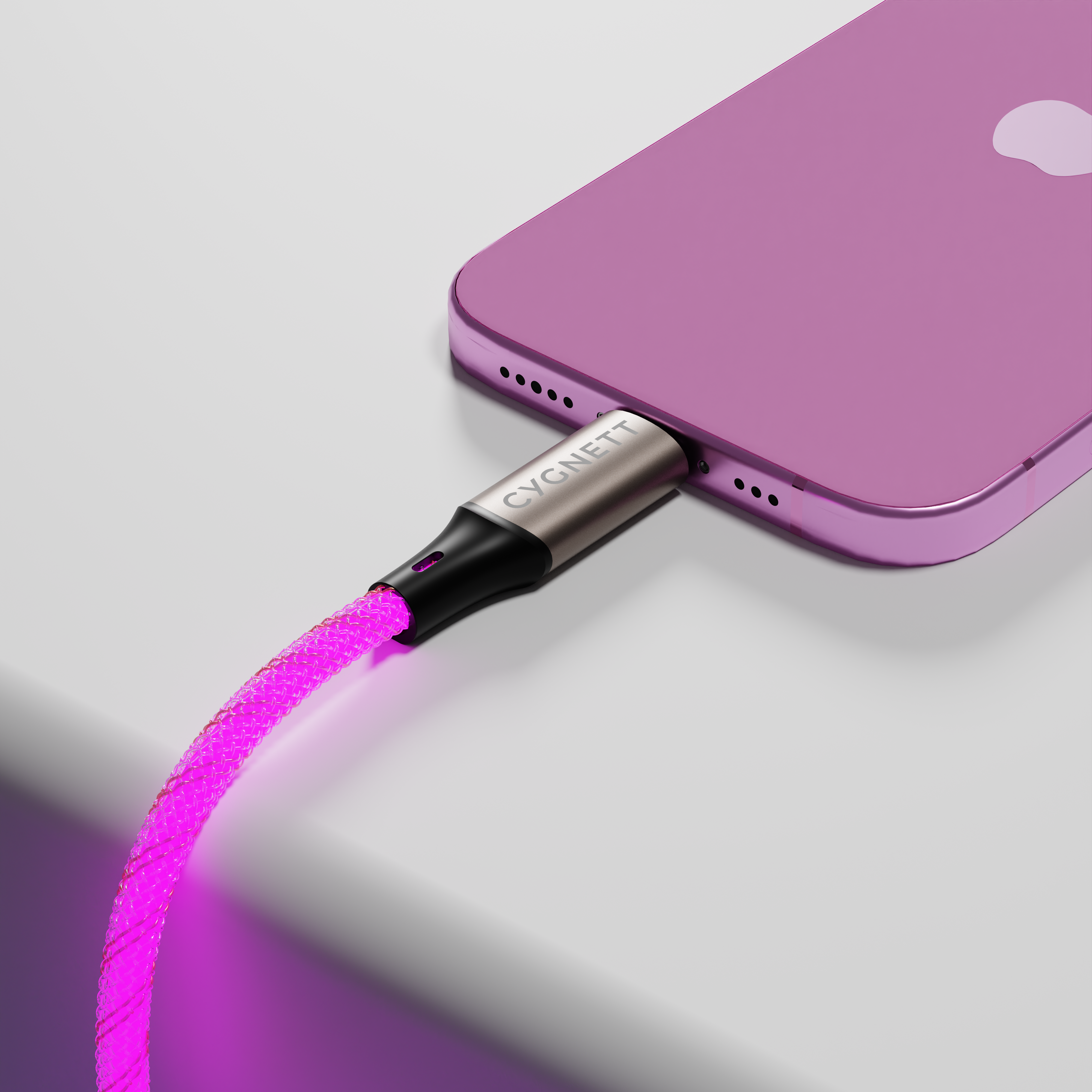 USB C to USB A Cable 1.2m Fast Charging Braided Nylon with LED Light Indicator - Perfect for Smartphones, Tablets, Laptops and Gaming Devices