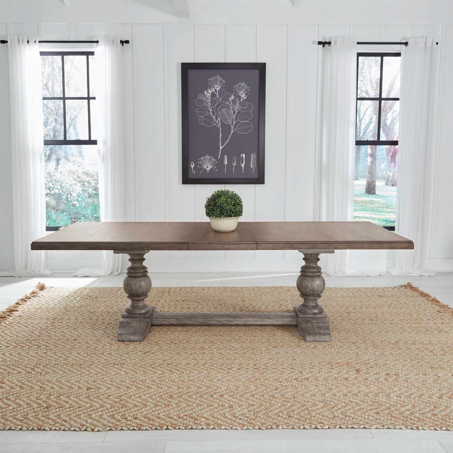 River Place Gray Dining Table Set with 8 Chairs - 237G T4402/P4402/C1000S - Perfect for Family Gatherings & Dinner Parties