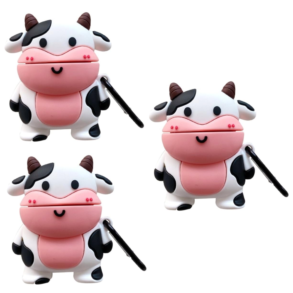 OSALADI 3-Pack Cute Cartoon Headphone Case with Storage Hole - Durable Silicone Earphone Storage Box for AirPods & Wireless Earbuds - Perfect for Travel, Gym & Daily Organization