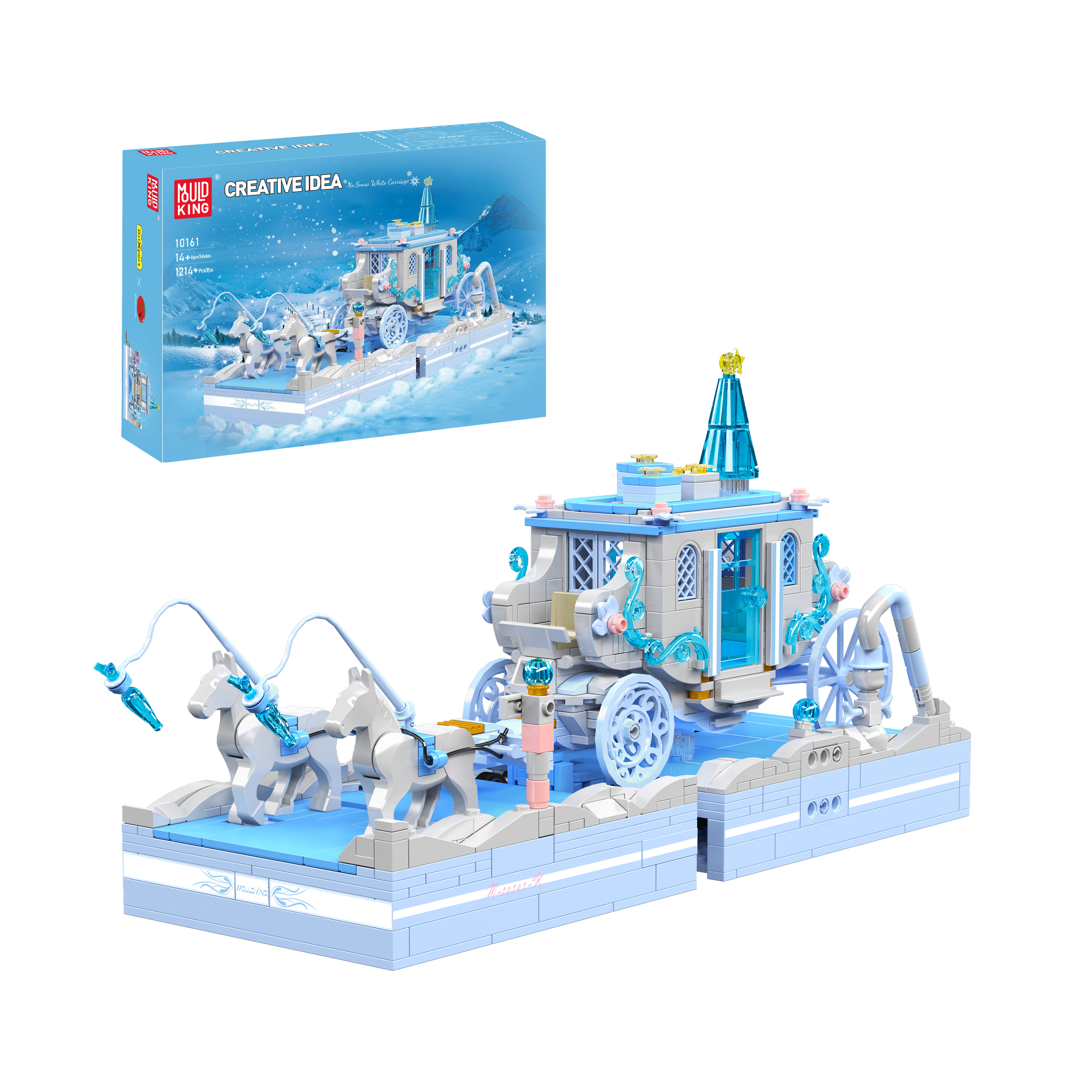 Mould King 10161 Snow White Princess Carriage Building Blocks Set - 1,214 Pieces | Disney Inspired Castle Toy for Kids & Adults | Perfect for Birthday Gifts, Christmas Presents & Collectors Display
