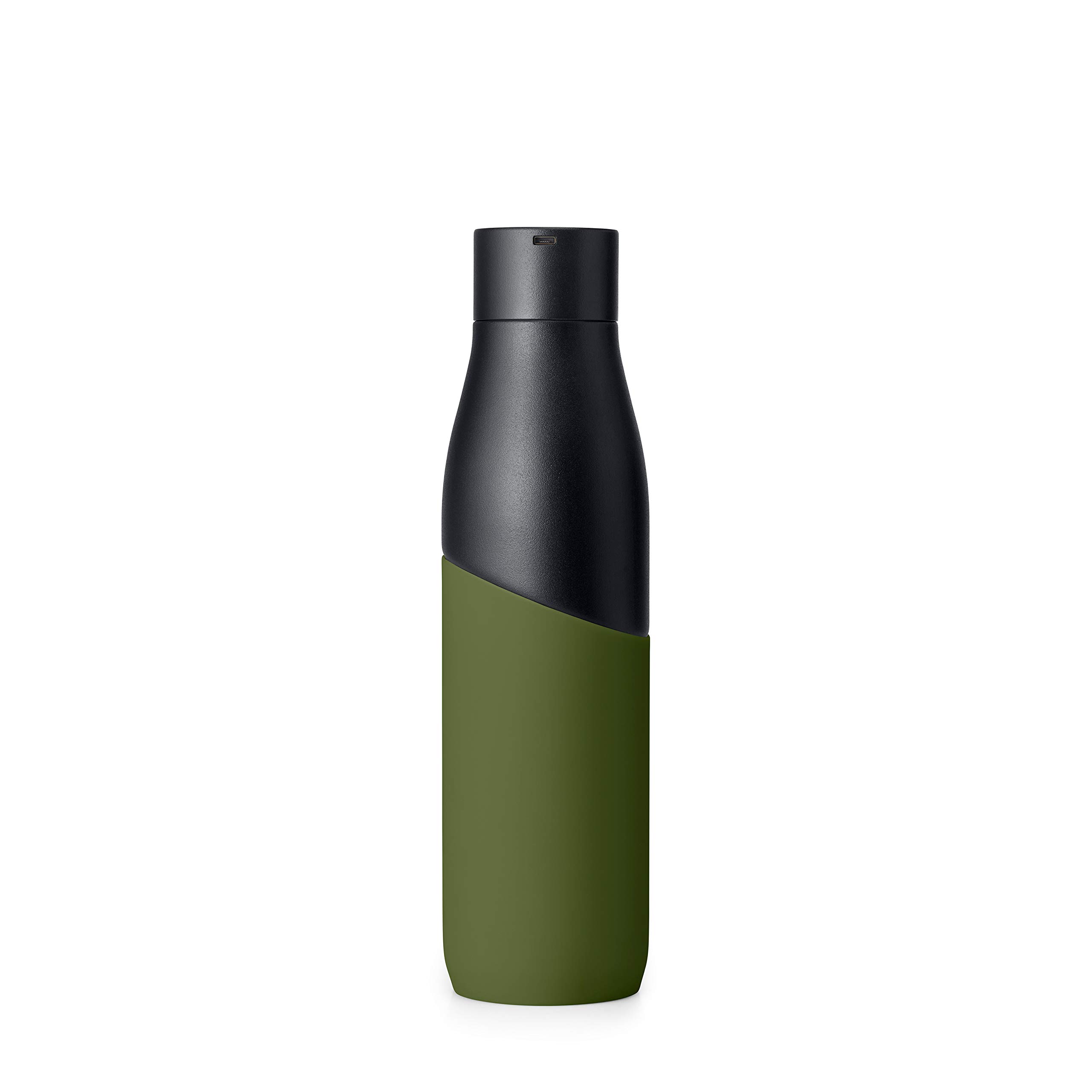 LARQ Movement PureVis 32 oz Self-Cleaning Stainless Steel Water Bottle with UV Water Purifier | Lightweight, Reusable & Travel Friendly | Non-Insulated Design | Perfect for Hiking, Gym & Outdoor Activities | Black/Pine