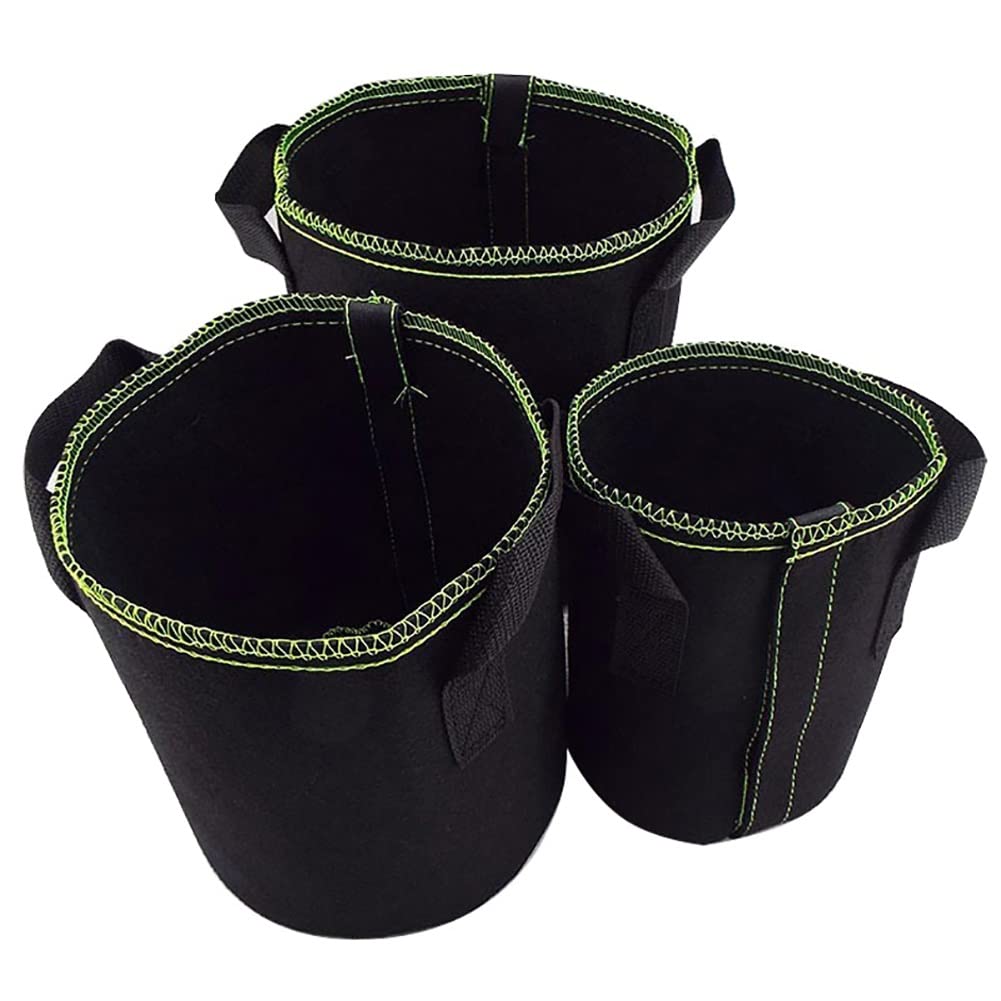 5-Pack 4/5/7 Gallon MaJingHengg Aeration Fabric Plant Grow Bags with Handles - Durable Garden Pots for Vegetables, Flowers & Herbs (4 Gallon) - Ideal for Indoor/Outdoor Gardening, Balcony Planting & Urban Farming