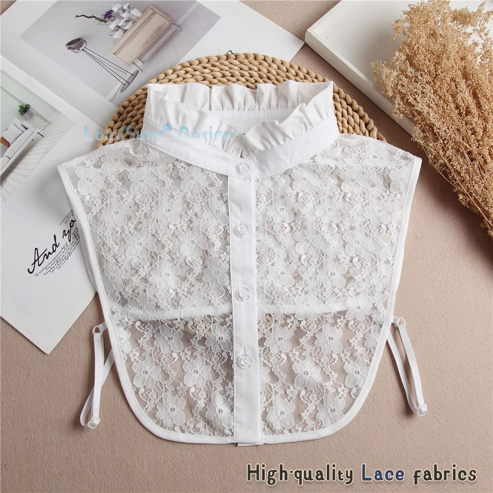 Elegant Detachable False Collar Blouse for Women - Adjustable Half Shirt Top with Stand Collar - Perfect for Office Wear, Parties and Special Occasions