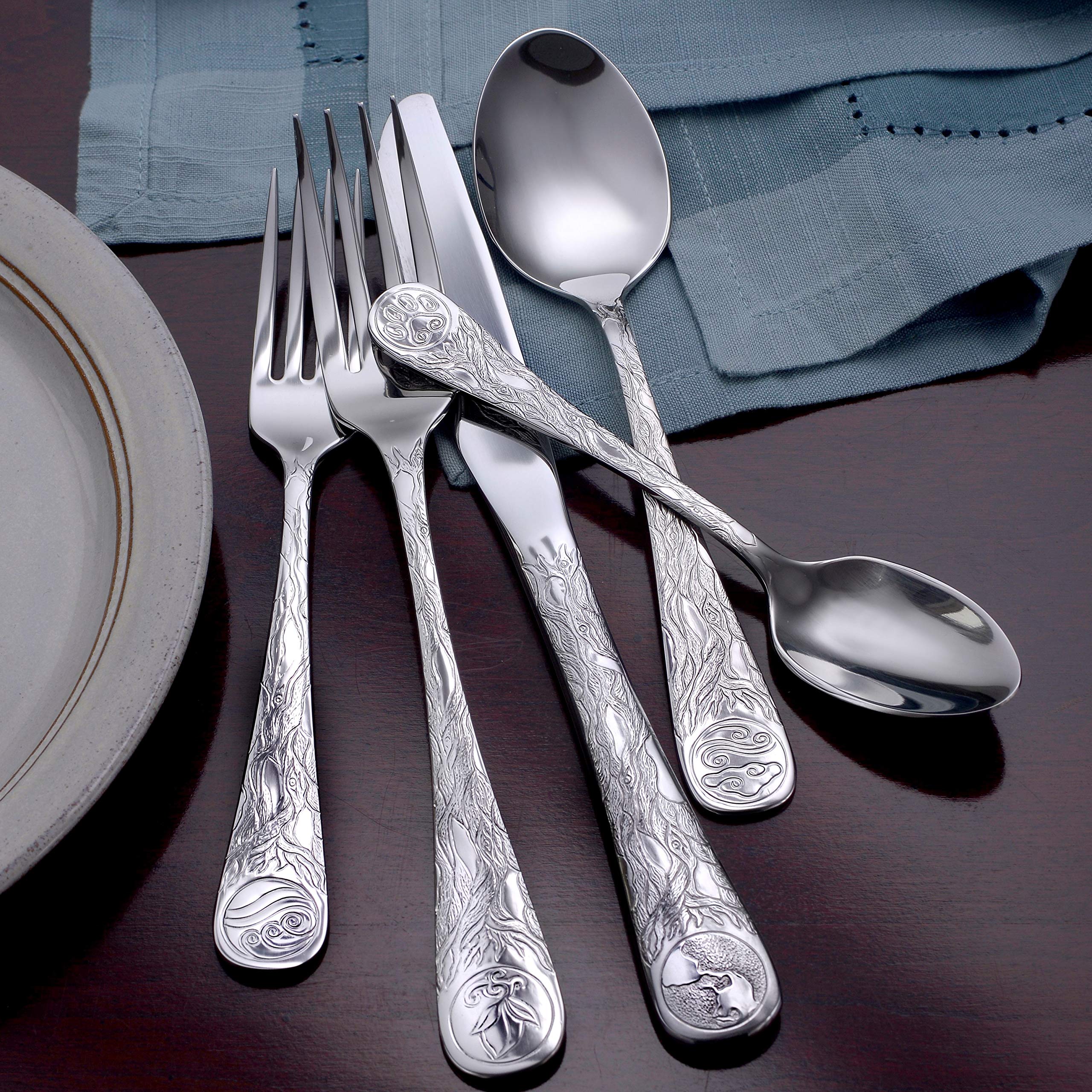 Liberty Tabletop Earth 45-Piece Dinnerware Set - Service for 8 with Serving Pieces - Premium Stoneware Made in USA - Perfect for Family Dinners & Holiday Entertaining