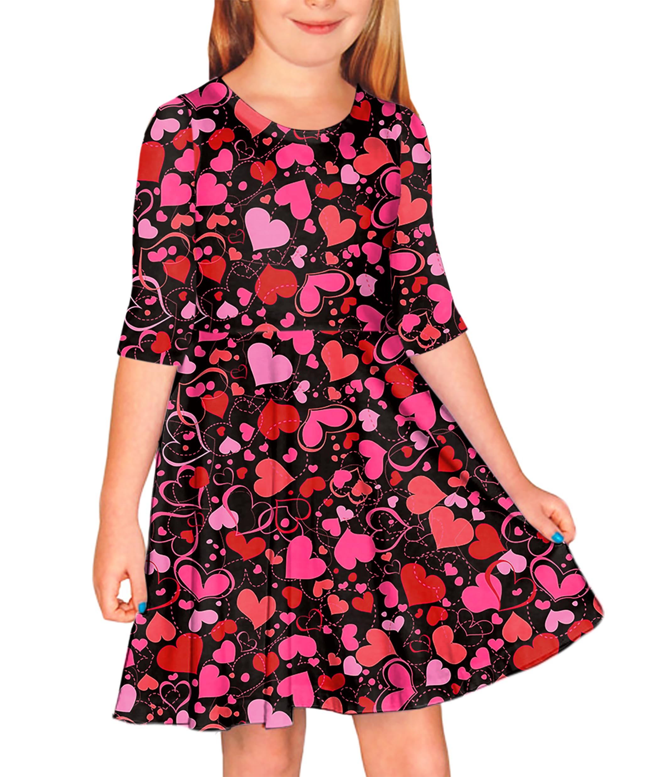 Remimi Girls St Patricks Day Print Dress - Irish Shamrock Twirly Party Dress for Kids 3-14 Years | Perfect for St Patricks Day Celebrations, School Events & Holiday Photos