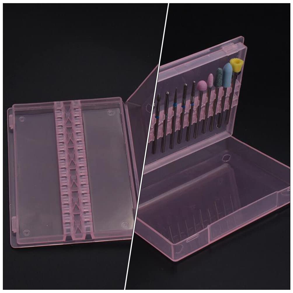Professional Nail Drill Bit Holder Organizer - 4 Pcs Nail Art Storage Box with 14 Holes for Salon & Home Use | Perfect for Nail Polish, Grinding & Display Organization