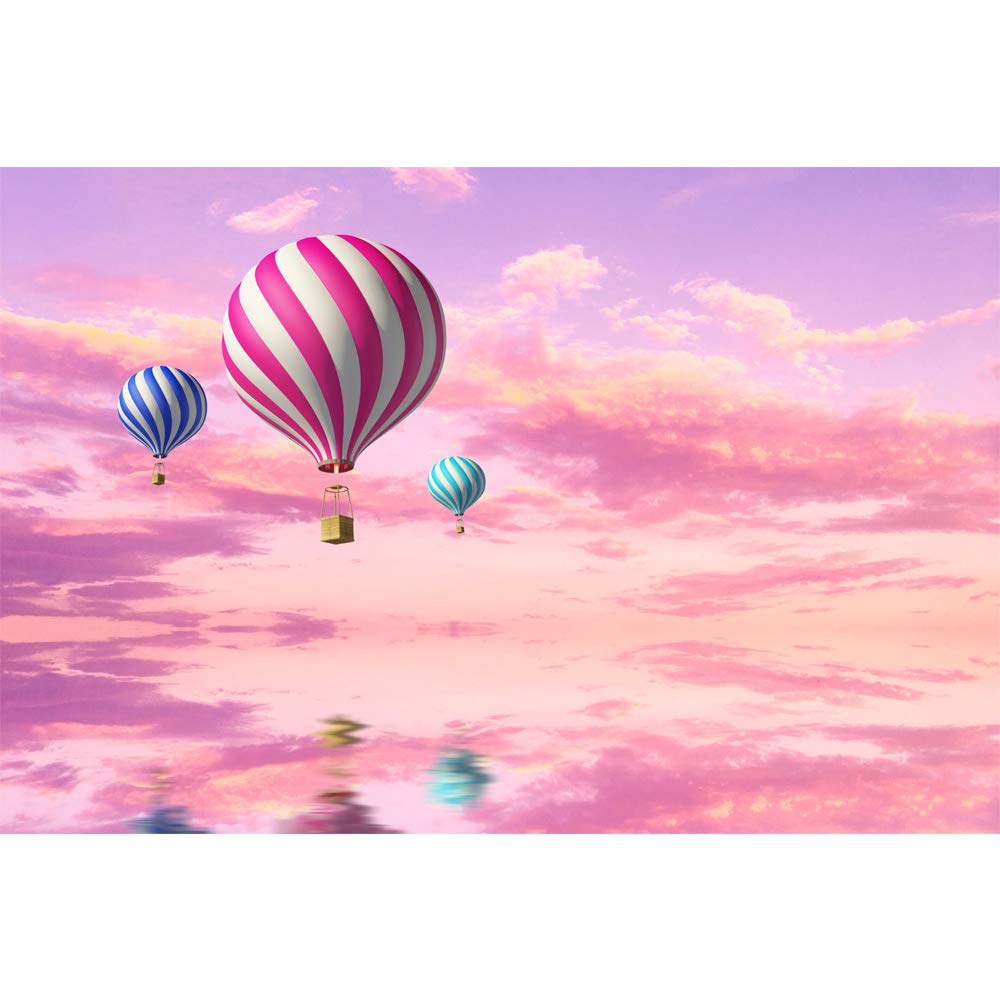 IDEA4WALL Hot Air Balloon Removable Wallpaper - Large Peel and Stick Wall Mural (100x144 inches) for Bedroom Decor, Nursery, Living Room & Office - Easy to Apply & Remove