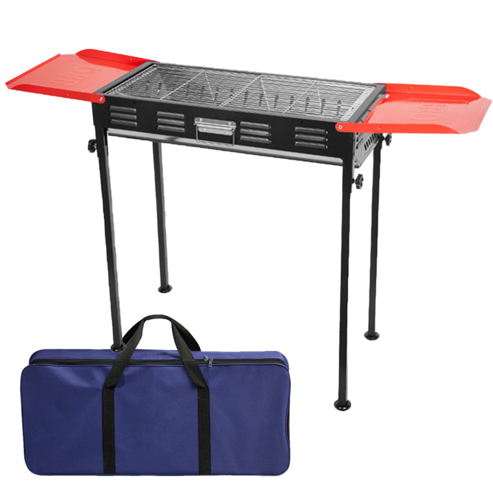 Portable Stainless Steel Charcoal Grill - Foldable Outdoor BBQ Smoker with Rustproof Design & Spice Plate - Perfect for Camping, Beach, Picnic, Garden, Terrace & Travel Adventures