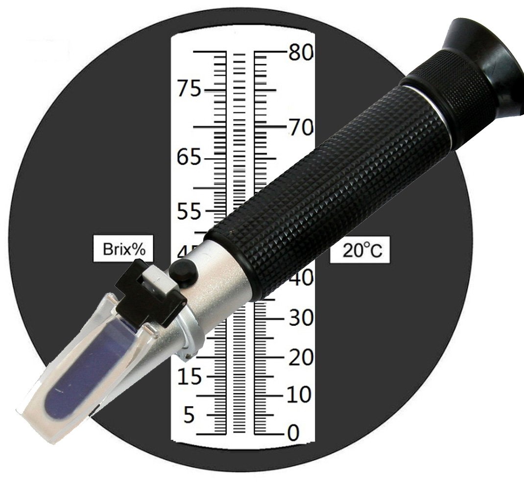 Brix Refractometer 0-80 Scale - High Precision Sugar Content Tester for Home Brewing, Wine Making, and Science Lab Use