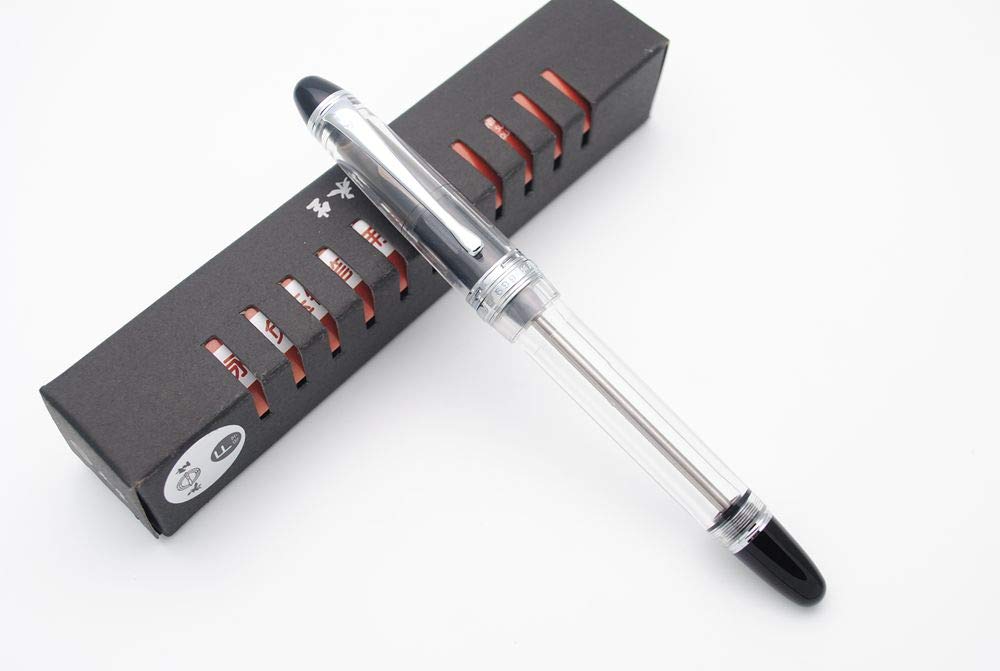 CZXYWST 699 Negative Pressure Vacuum Filling Fountain Pen - Transparent Barrel with Silver Clip, Solid Grip & 0.5mm Fine Nib - Original Gift Box Included - Perfect for Calligraphy, Journaling, and Office Writing