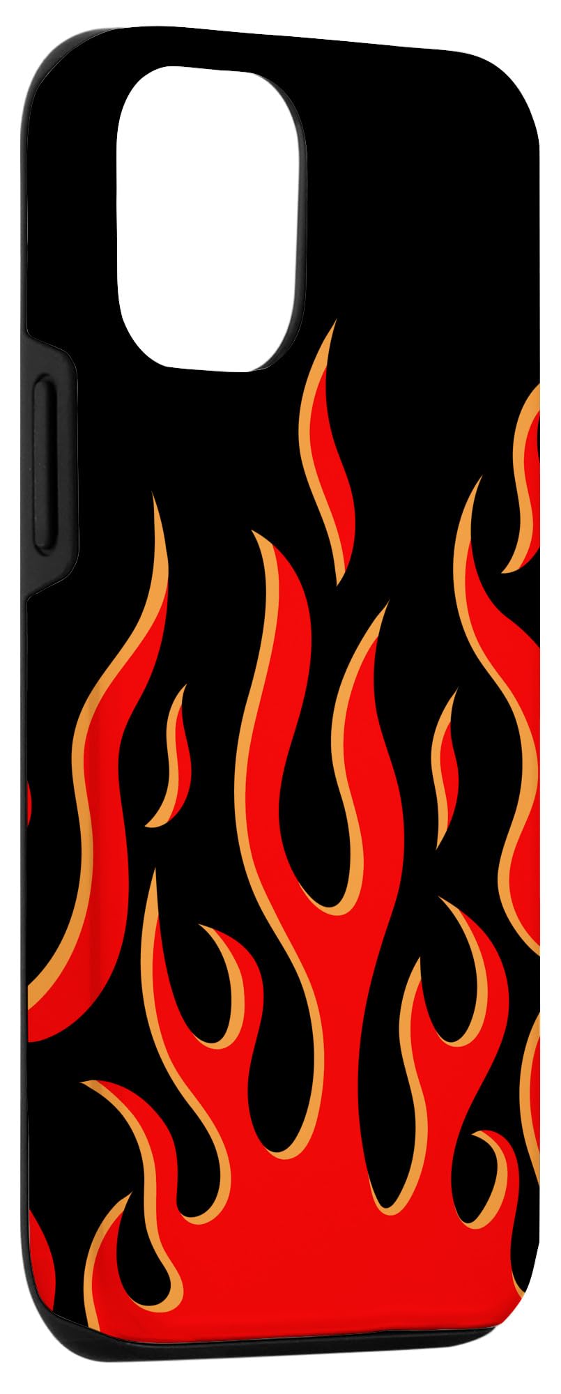 Vibrant Y2K Red Flame Fire Pattern iPhone 12/12 Pro Case - Psychedelic Aesthetic Protective Cover for Daily Use, Parties & Fashion Statements