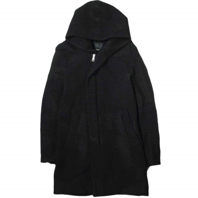 1piu1uguale3 Women's Long Black Zip Trench Coat with Neck Detail | Stylish Waterproof Outerwear for Fall & Winter | Perfect for Office, Travel & Formal Occasions