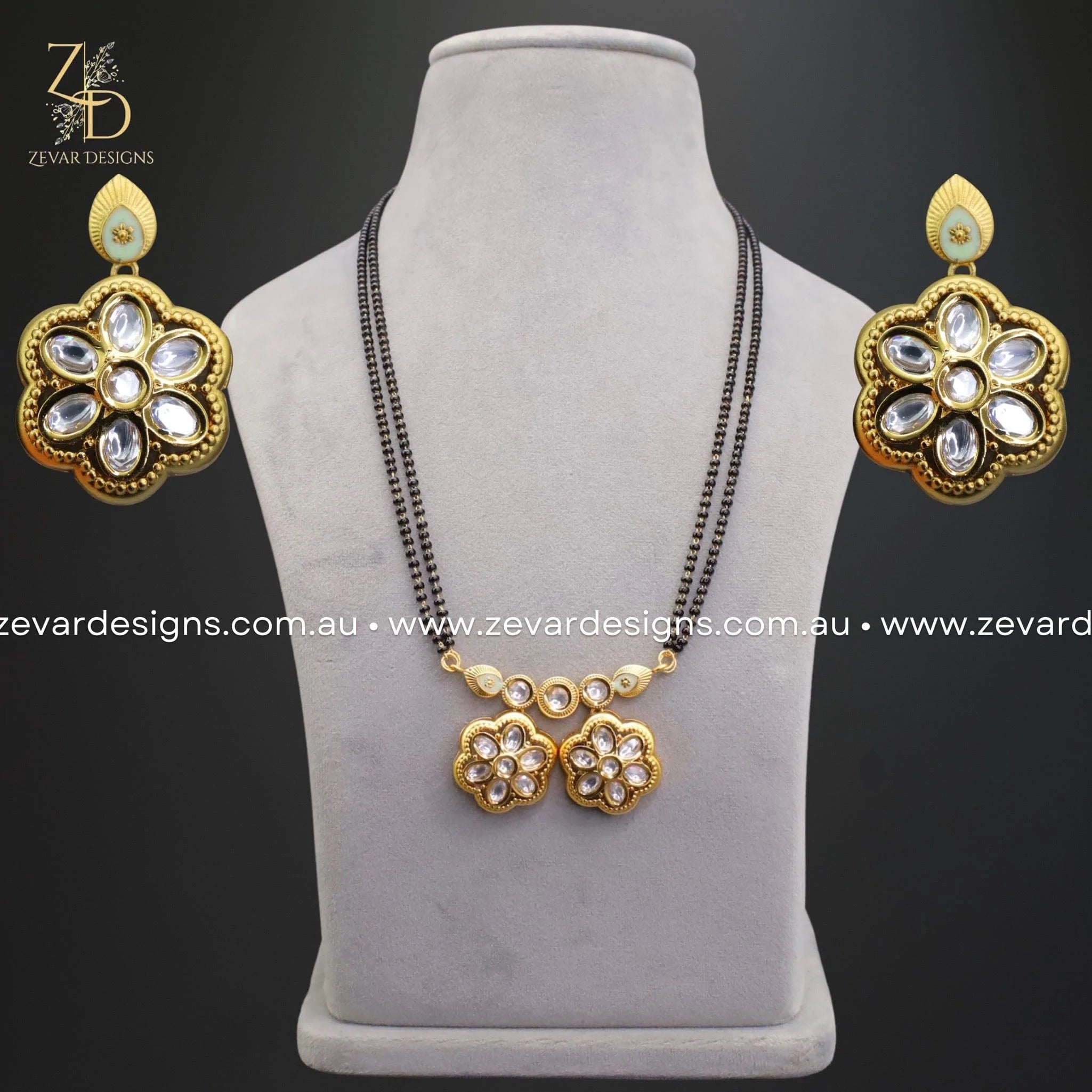 Exquisite Kundan Mangalsutra & Earrings Set - Traditional Indian Bridal Jewelry for Weddings & Festive Occasions