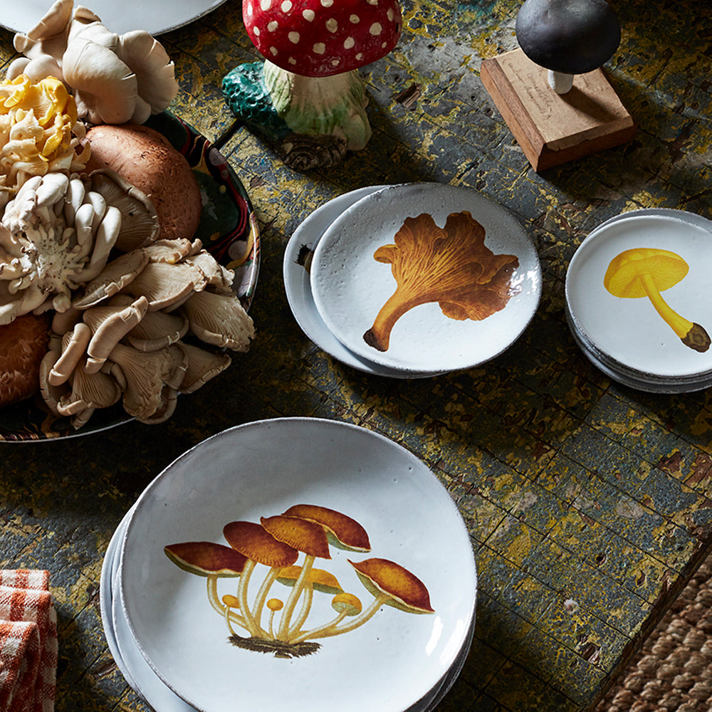 Sulfur Colored Agaric Mushroom Saucer - Unique Decorative Plate for Home, Kitchen, and Rustic Dining Decor