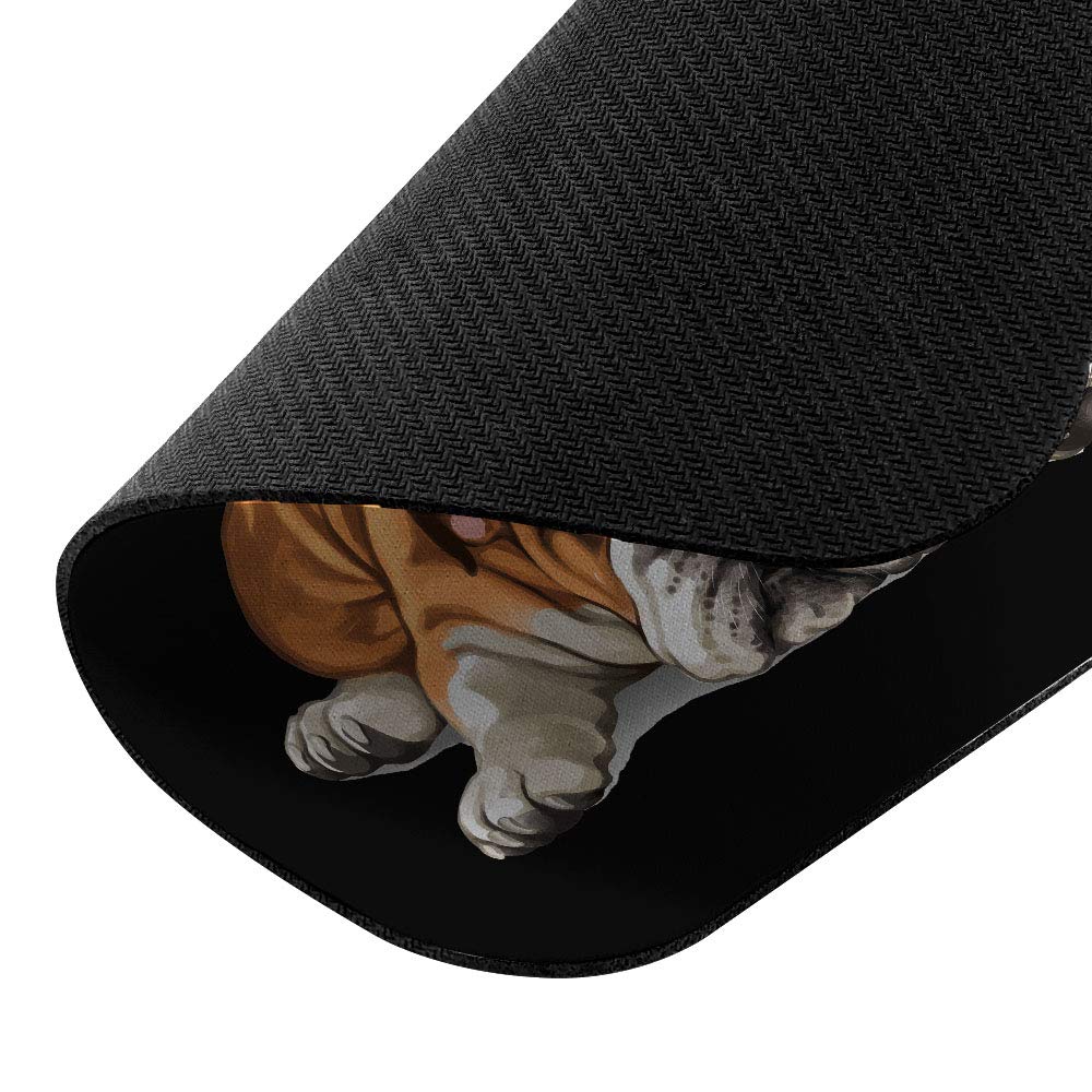 Non-Slip Rectangle Mouse Pad with Cute English Bulldog Design - Perfect for Home Office, Gaming Desk & Computer Workstation - Durable Desk Accessory for Work, Study & Online Meetings