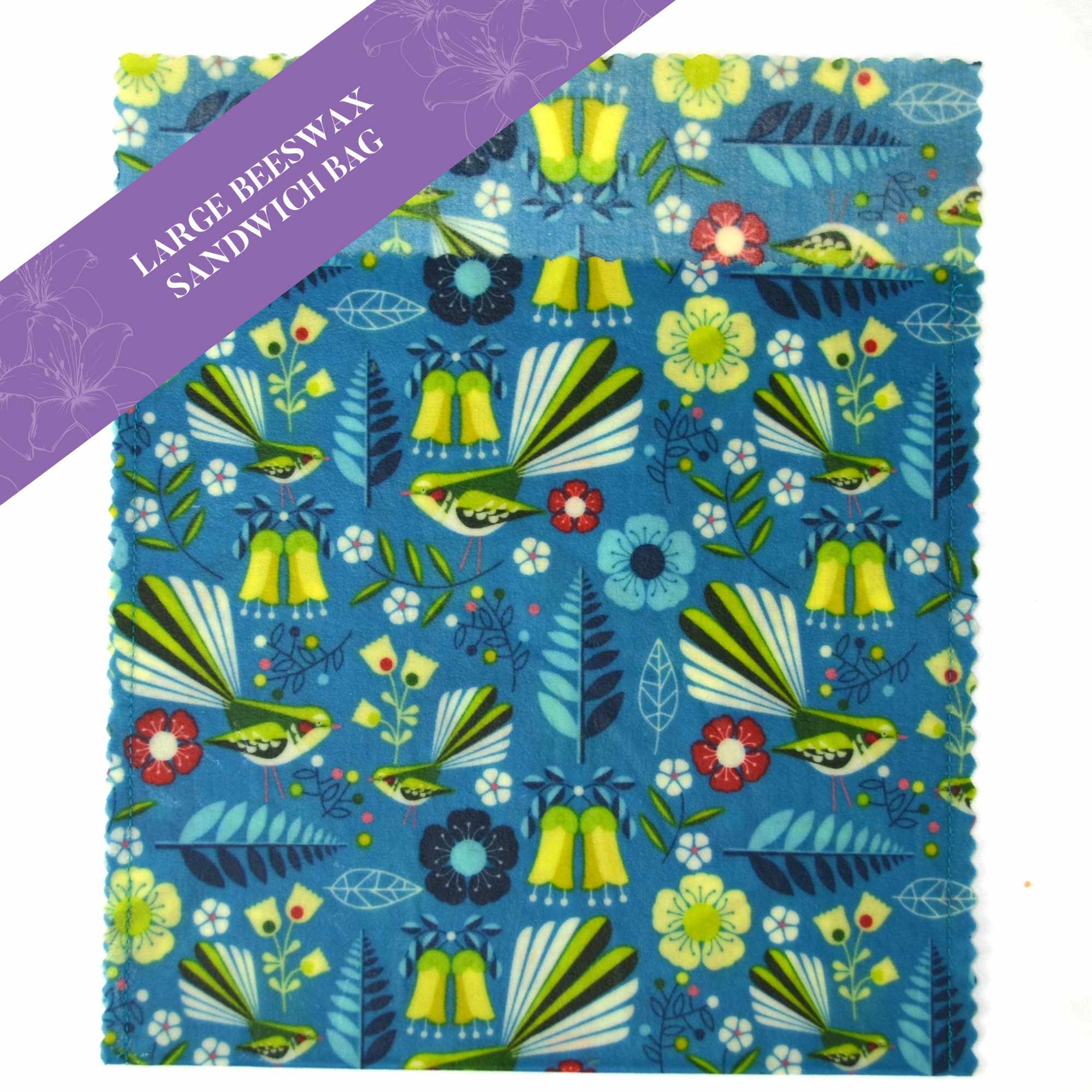 Fantails Large Sandwich Bags - Reusable, Leak-Proof Food Storage Bags for School Lunches, Picnics & Meal Prep (Pack of 50)