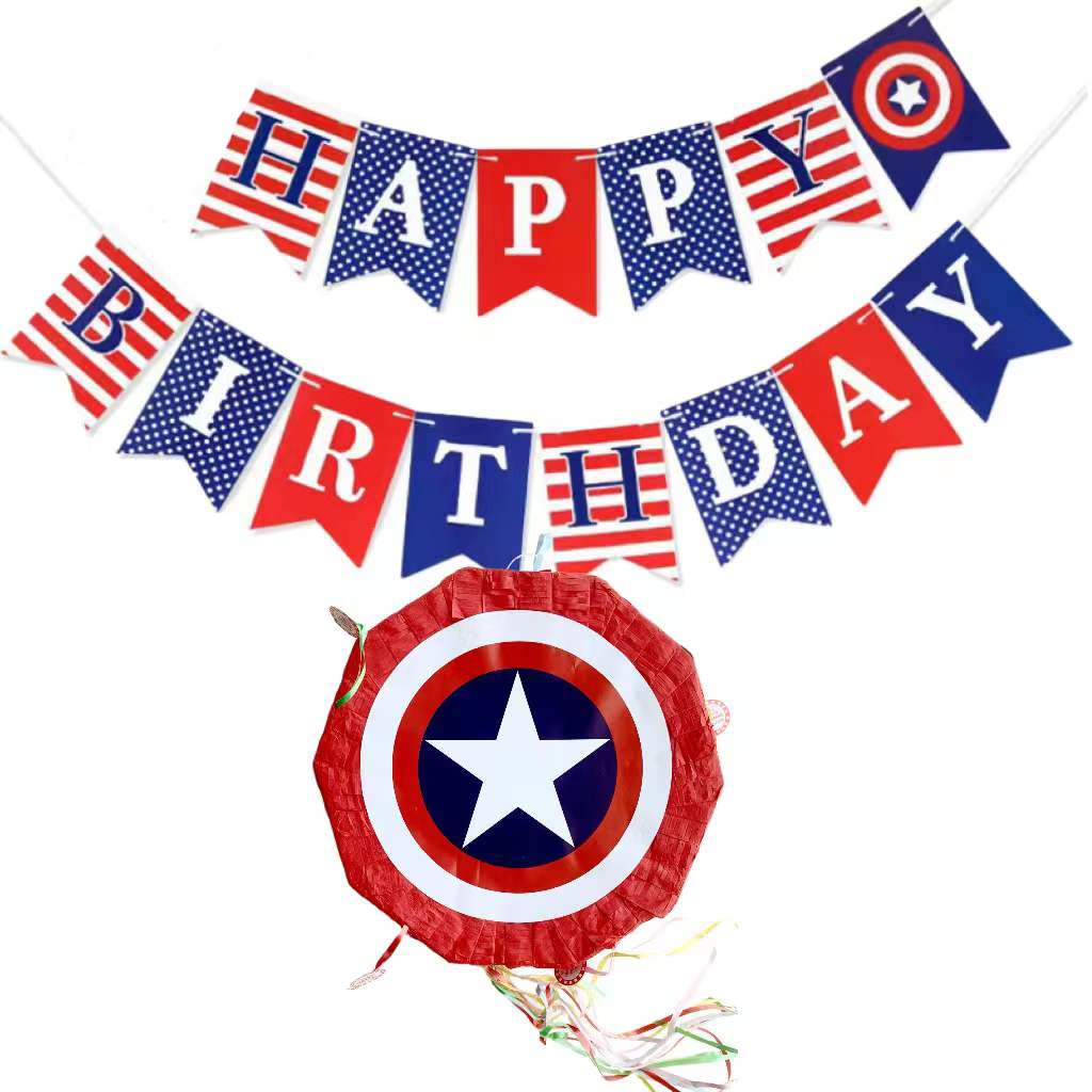 Superhero Shield Pinata for Birthday Parties, Halloween & Christmas - Boys Superhero Theme Party Supplies for Pinata Festival, Kids Celebration & Special Events