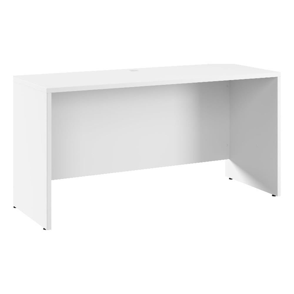 Bush Business Furniture Hampton Heights 60W x 24D White Credenza Desk - Home Office Computer Table for Professional Workspace | Perfect for Small Spaces & Modern Workstations
