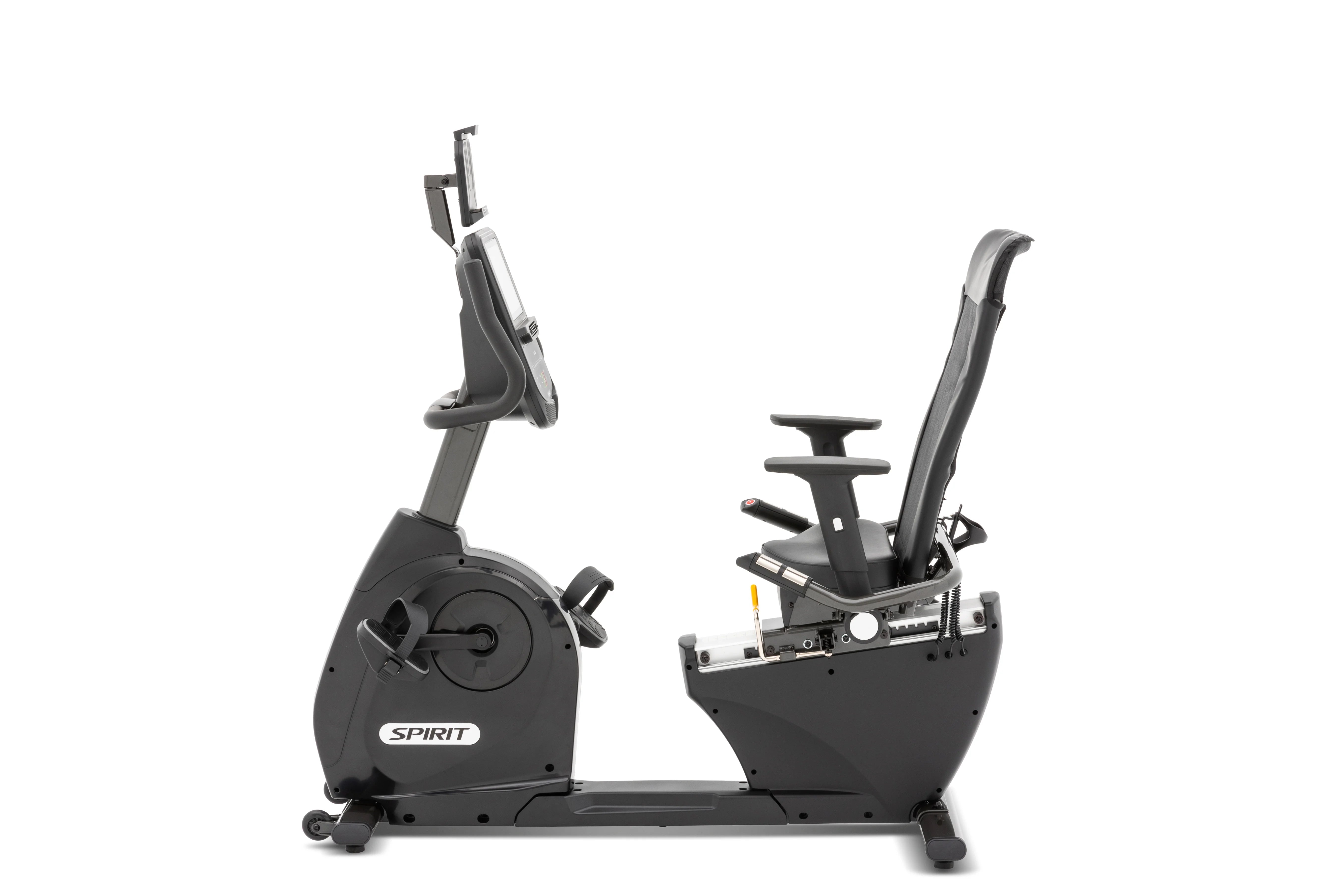 Spirit XBR55ENT Recumbent Exercise Bike with Entertainment Series - Home Gym Equipment for Cardio Workout & Indoor Cycling Training