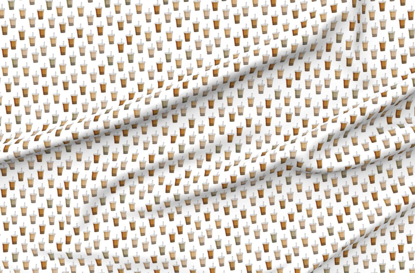Bubble Tea & Matcha Sweets Printed Cotton Poplin Fabric by The Yard - Perfect for Sewing, Quilting, Dresses & DIY Crafts | Spoonflower Fabric for Coffee, Drink & Junk Food Lovers