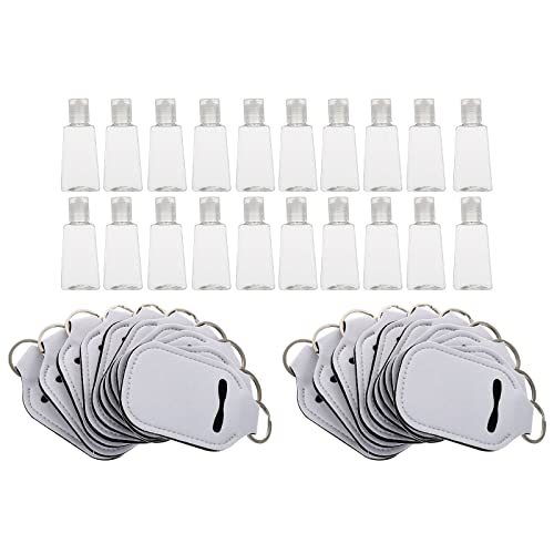 HEALLILY 20-Pack Elegant Cosmetic Bottle Holder Covers with Keychain - Perfect for Travel, Gym, and On-the-Go Organization