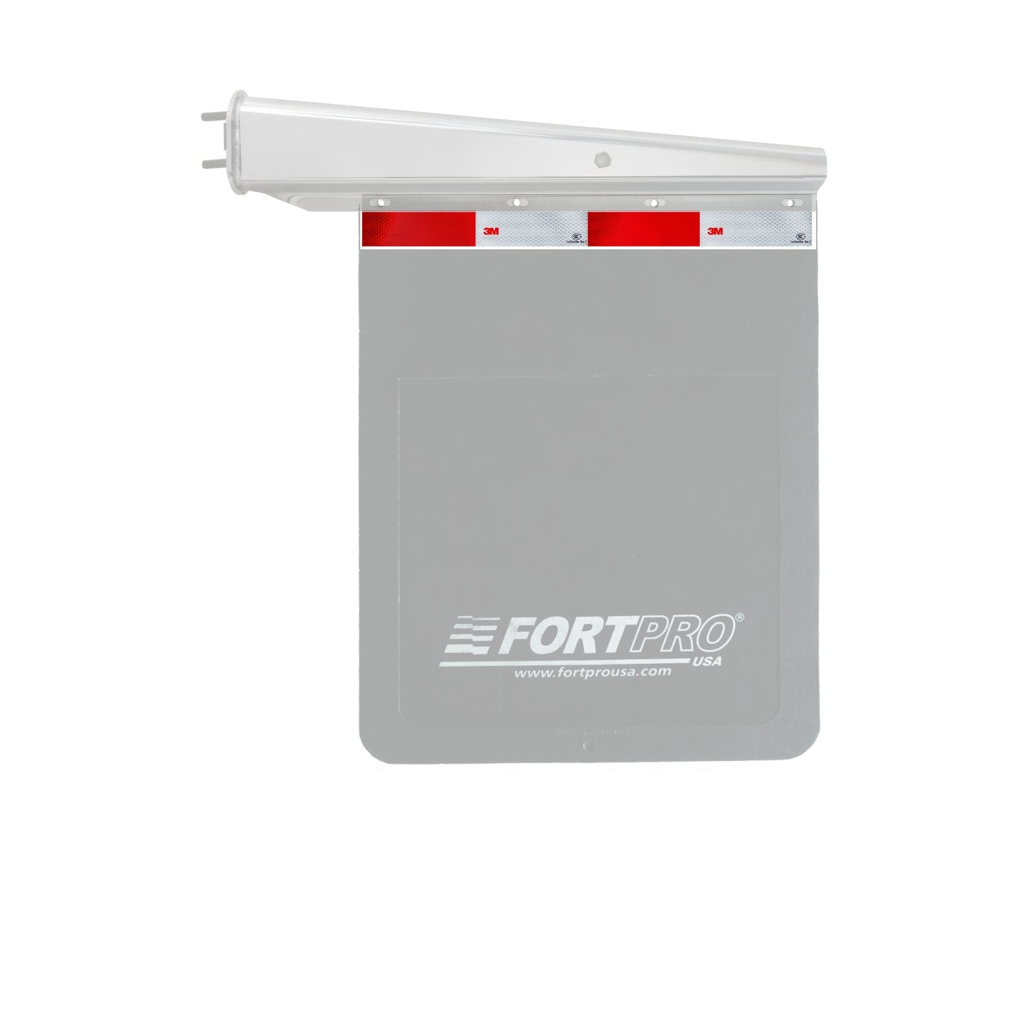 Fortpro 24x3 Inch Heavy Duty Aluminum Plate with 3M Reflective Tape - Durable Straight Mud Flap Hanger (Pair) for Semi Trucks & Trailers - Enhanced Road Safety & Visibility