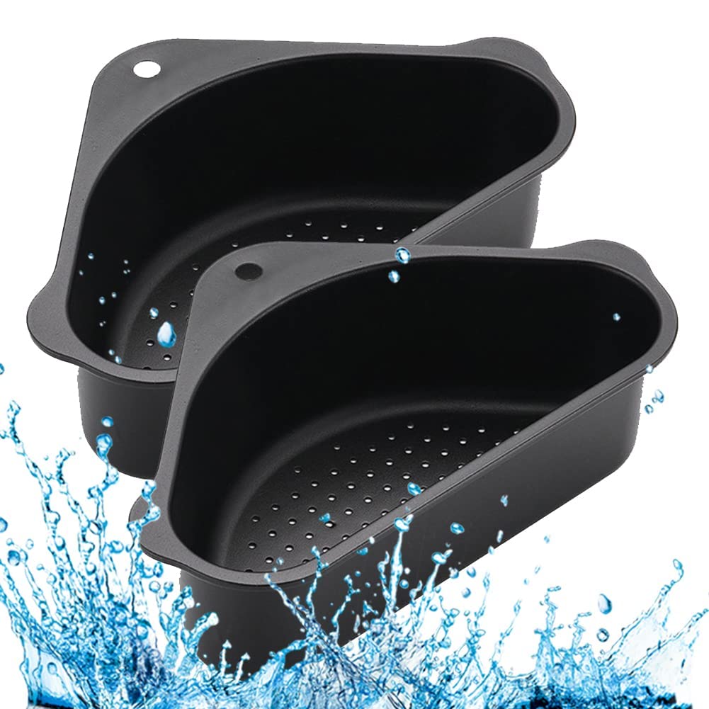 ROY ENTERPRISE 3-in-1 Kitchen Sink Organizer - Dish Soap, Sponge & Brush Holder - Black Plastic Sink Caddy for Dishwashing Liquid, Cleaning Cloths & More - Perfect for Kitchen Countertop Organization & Small Space Storage