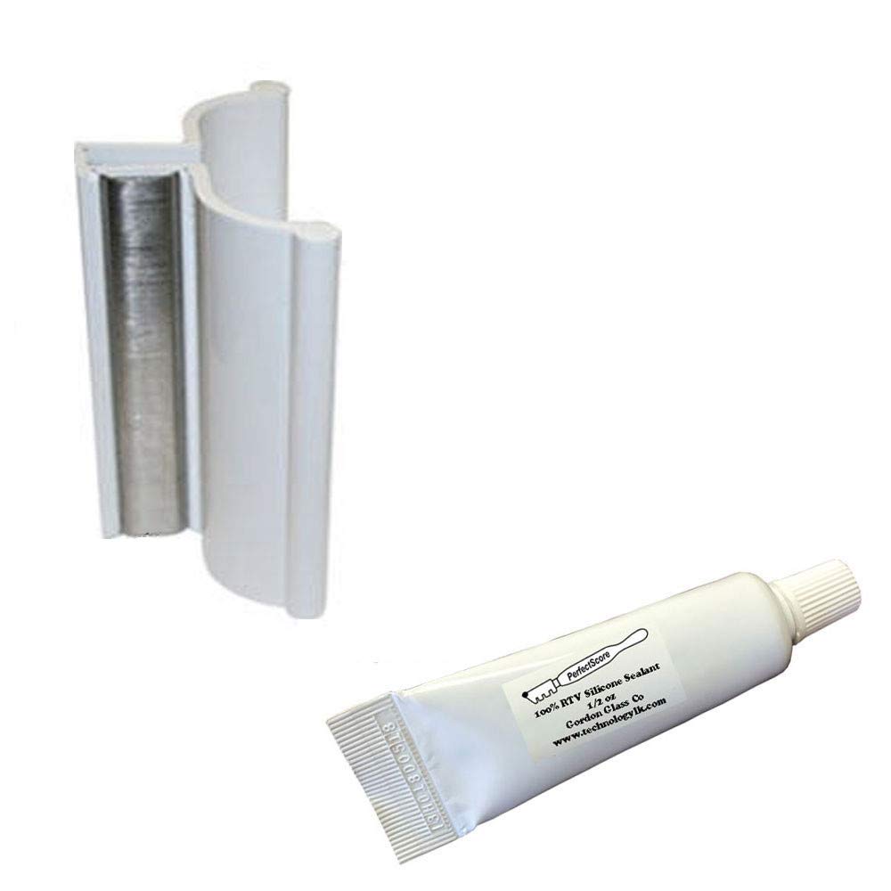 Frameless Shower Door Handle Kit with Silicone Sealant - for 3