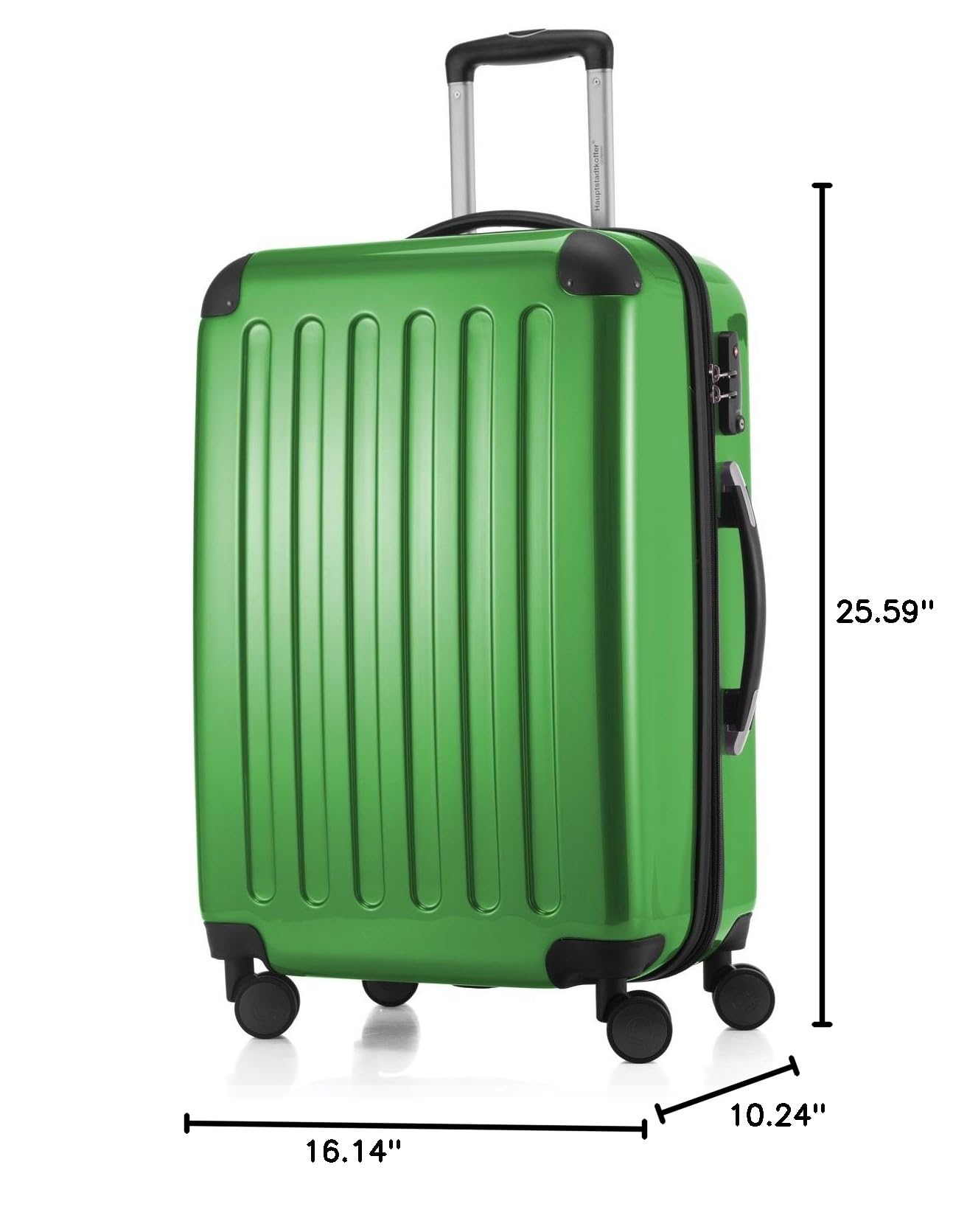 Alex Hardside Spinner Luggage Suitcase - 4 Wheel Expandable TSA Lock Carry-On Trolley, 65cm Green - Perfect for Business Travel & Vacation Packing