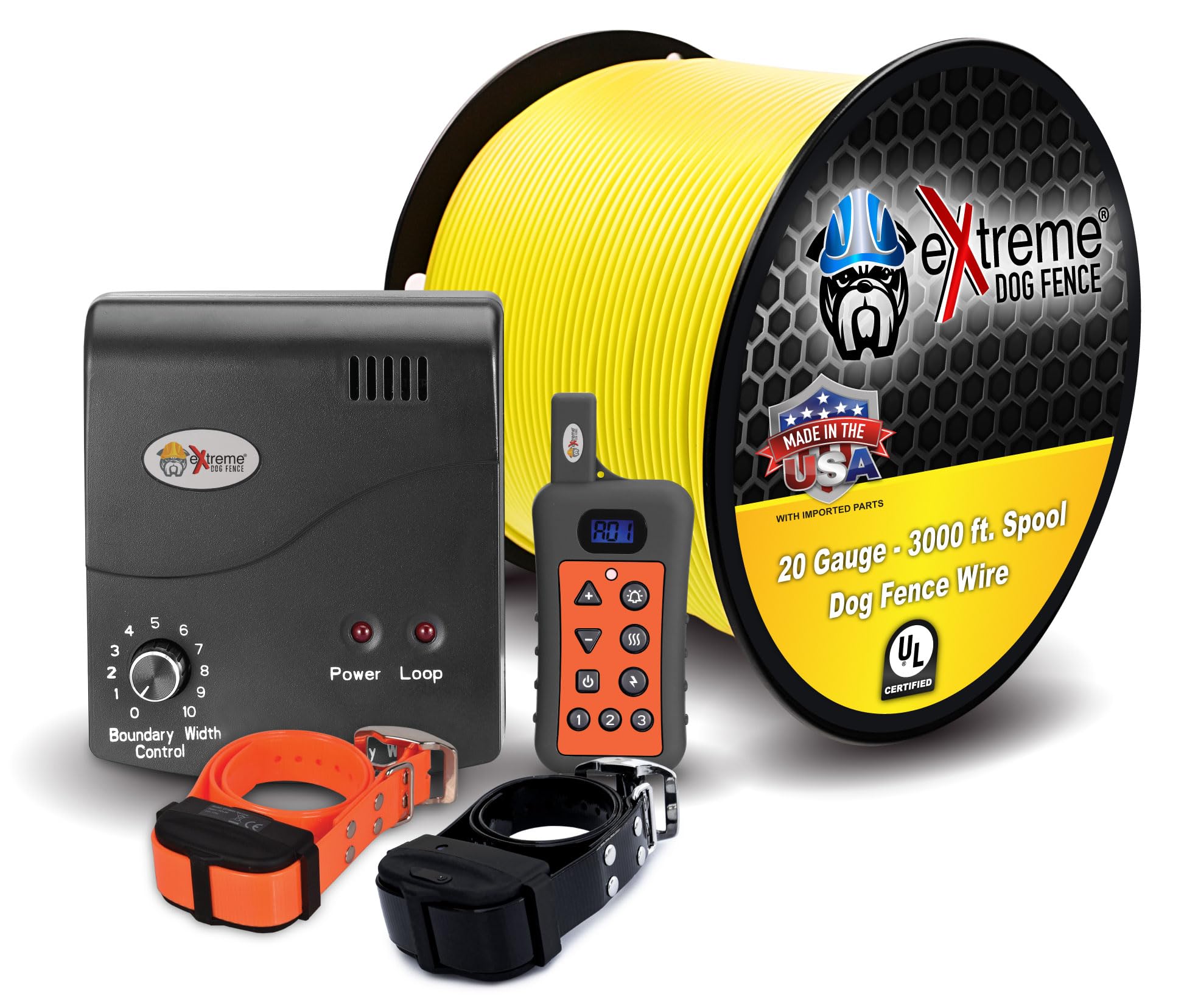 Electric Dog Fence with Remote Trainer - 500ft 20 Gauge Underground Wire for 2 Dogs (Covers 1/3 Acre) | Dual Containment & Training System | Perfect for Backyard, Farm & Large Property Dog Safety