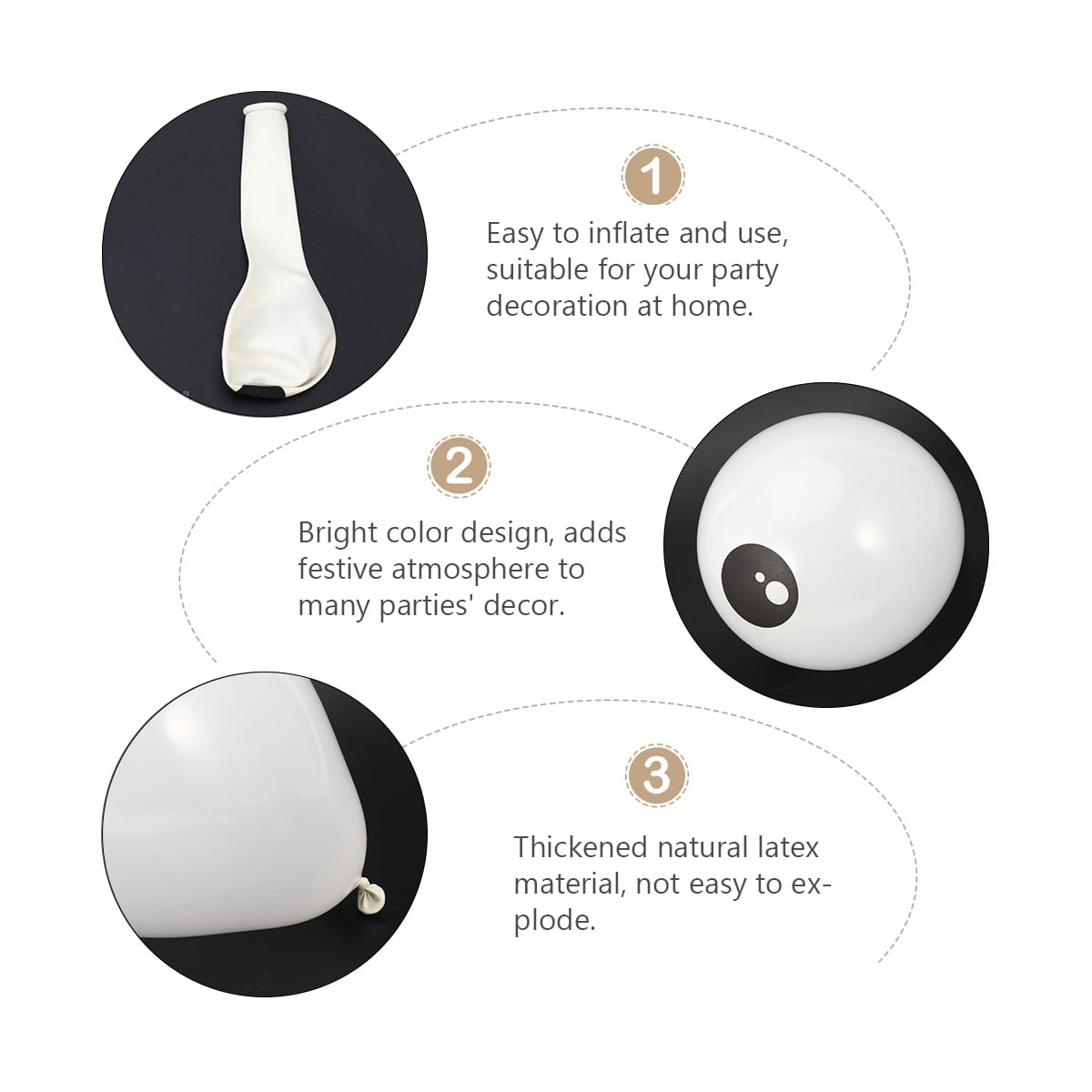 Kisangel 100-Pack Thickened White Latex Halloween Eyeball Balloons - Spooky Party Decorations for Halloween, Haunted House, and Horror Theme Events