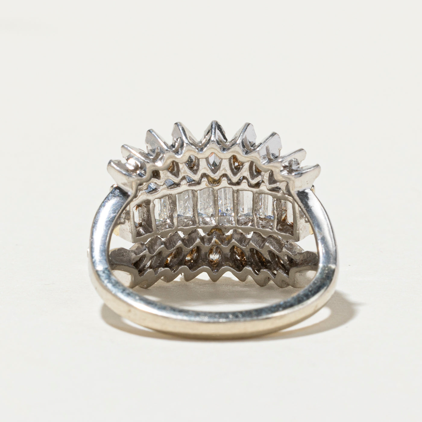 3.10ctw Multi-Cut Diamond Cocktail Ring for Women - Size 7.5 | Elegant Party Jewelry for Evening Events, Weddings & Special Occasions
