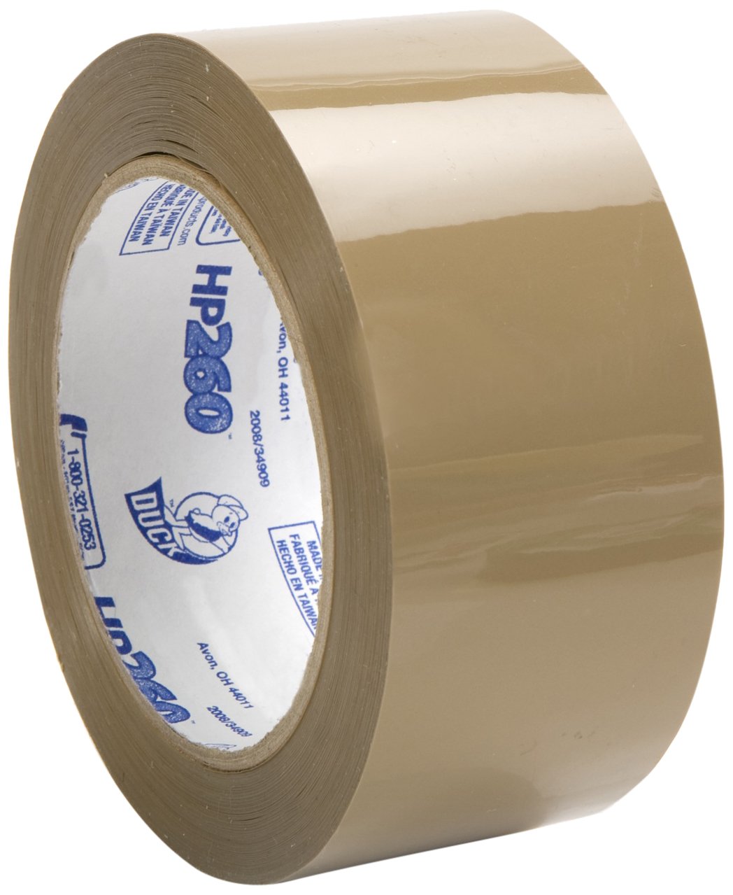 Duck HP260 High Performance Packing Tape Refills - 36 Rolls of Strong Tan Packaging Tape for Shipping Boxes, Moving Supplies, Mailing & Storage - 3 Inch Core, 1.88