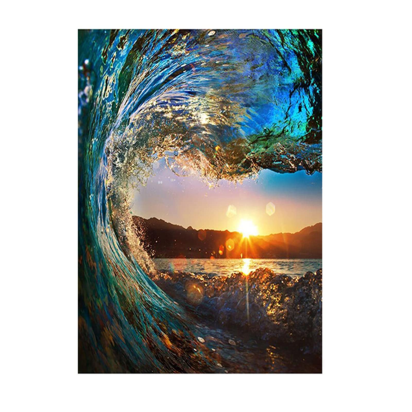 5D Diamond Painting Kit for Adults & Kids - Beach Mountain Landscape Full Drill Crystal Rhinestone Art, DIY Cross Stitch Wall Decor Gift (60x80cm) - Perfect for Family Bonding, Home Decoration & Stress Relief