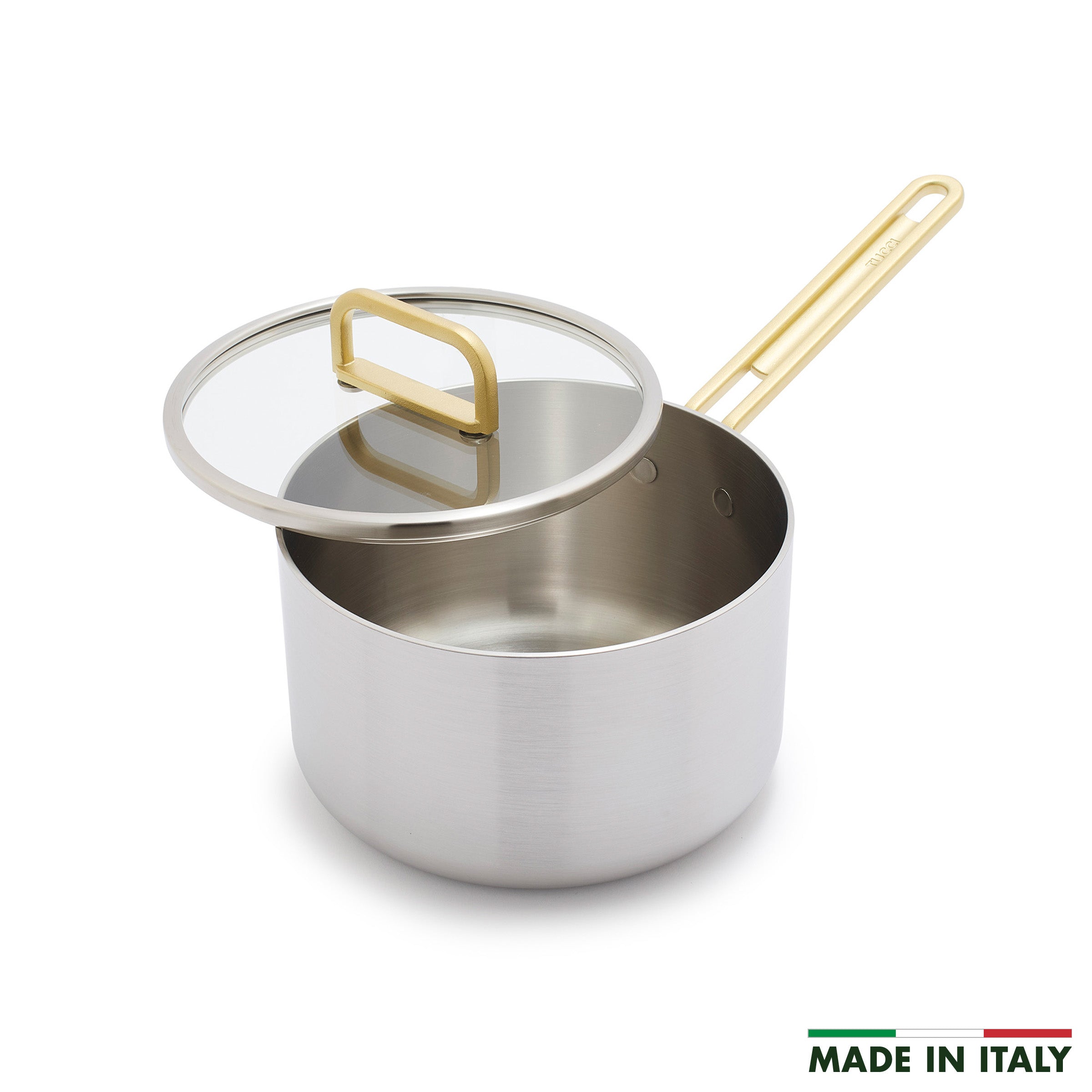 Stanley Tucci™ 4 Quart Stainless Steel Saucepan with Lid - Perfect for Cooking, Boiling & Simmering Soups, Pasta & Sauces