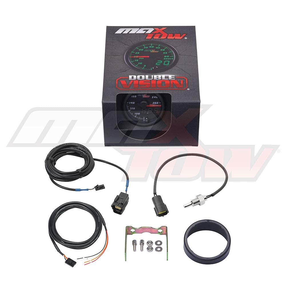 MaxTow Double Vision 260F Transmission Temperature Gauge Kit with Electronic Sensor - 2-1/16
