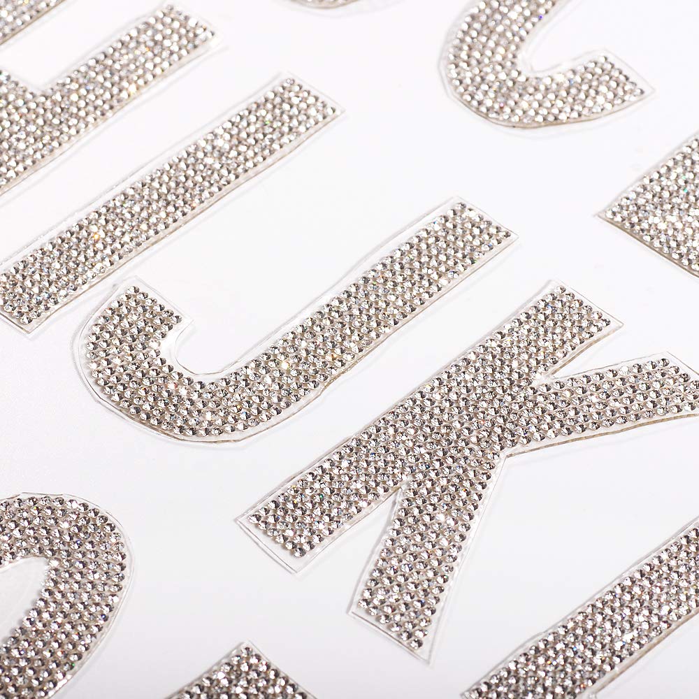 Crystal Alphabet Patches - Letter D Gem Rhinestone Stickers for Wedding Dresses, DIY Clothing & Costume Decoration | Hotfix Glitter Applique for Formal Wear, Bridal Gowns & Party Outfits