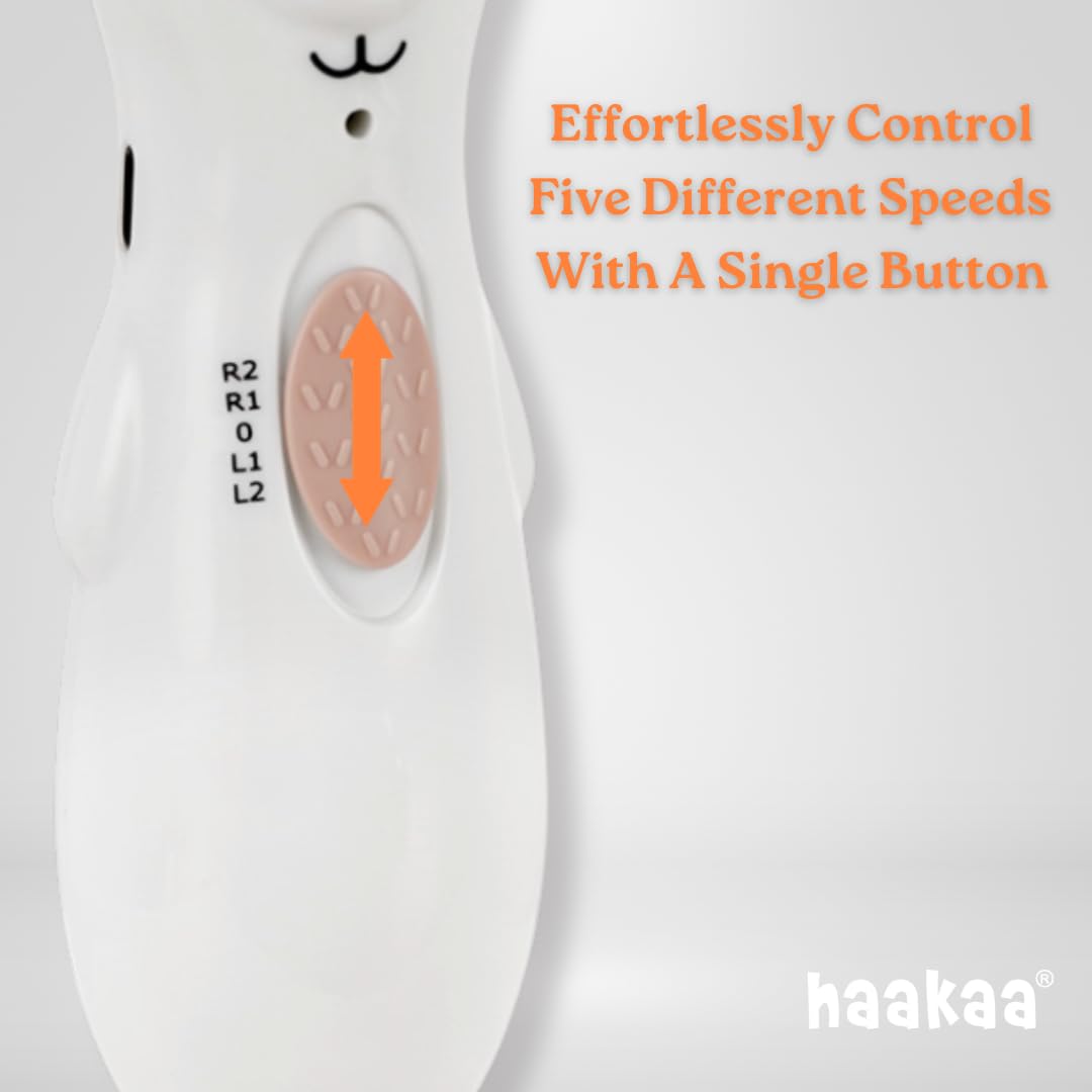 Haakaa Happii Bear Rechargeable Electric Baby Nail Trimmer Set with LED Light - Gentle & Quiet Baby Nail Clippers & File for Newborns & Toddlers - Perfect for Safe At-Home Baby Nail Care & Travel Use