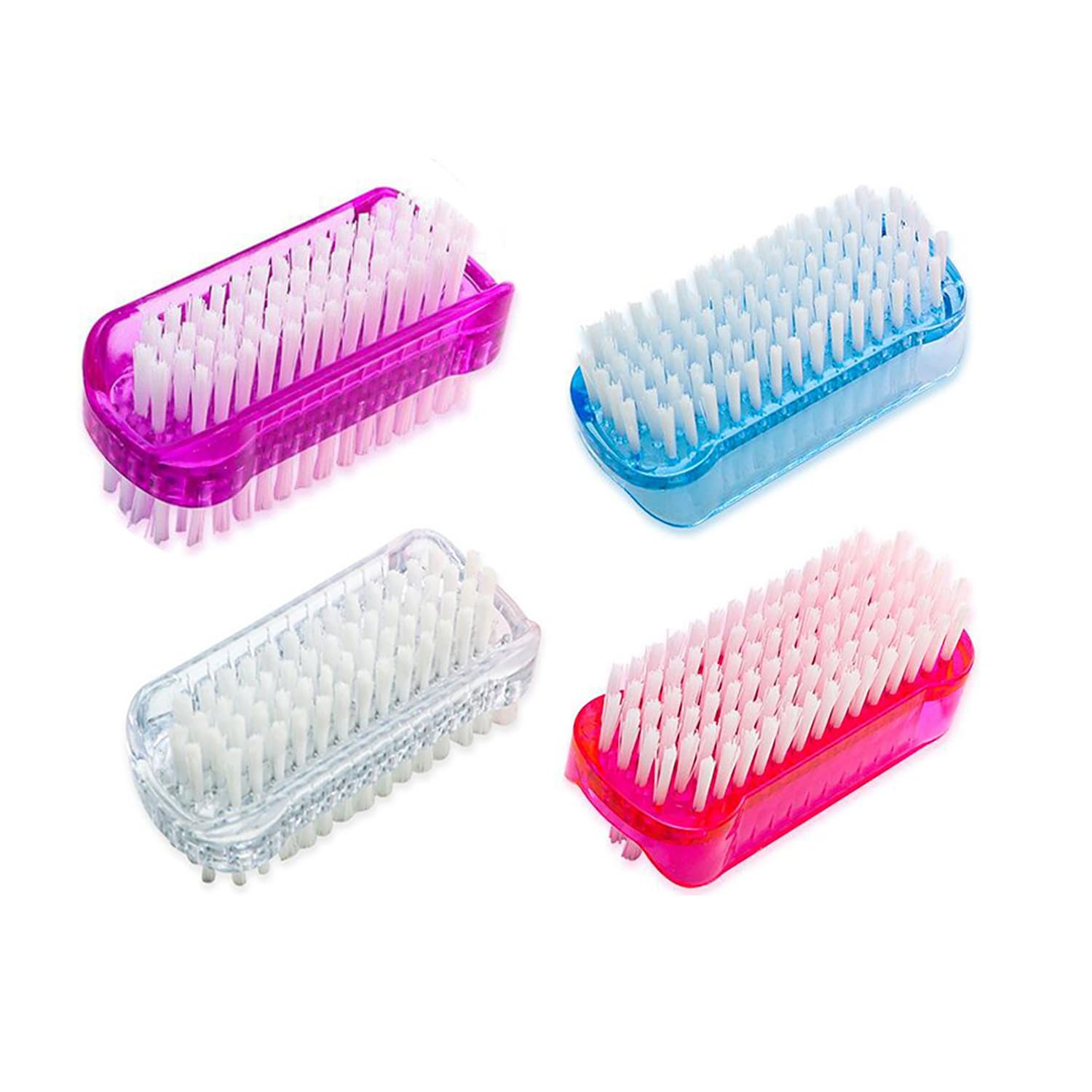 4 Pack Dual-Sided Nail Brush for Cleaning Fingernails & Toes - Soft & Stiff Bristles Scrubber for Men & Women - Perfect for Manicures, Pedicures & Hygiene Care